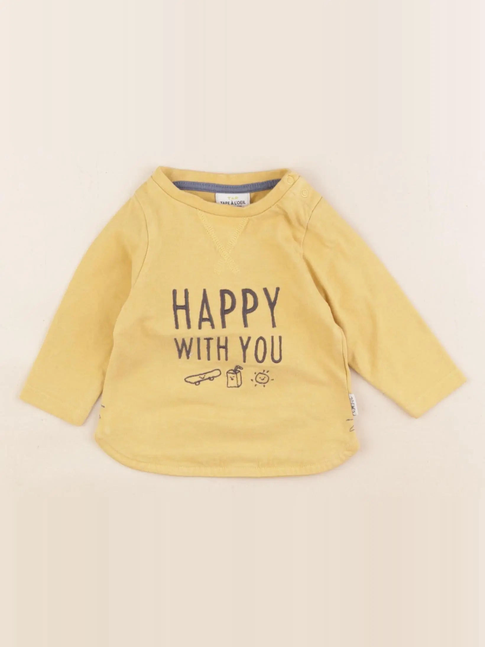 Tape à l'oeil - tee-shirt jaune - 3 mois