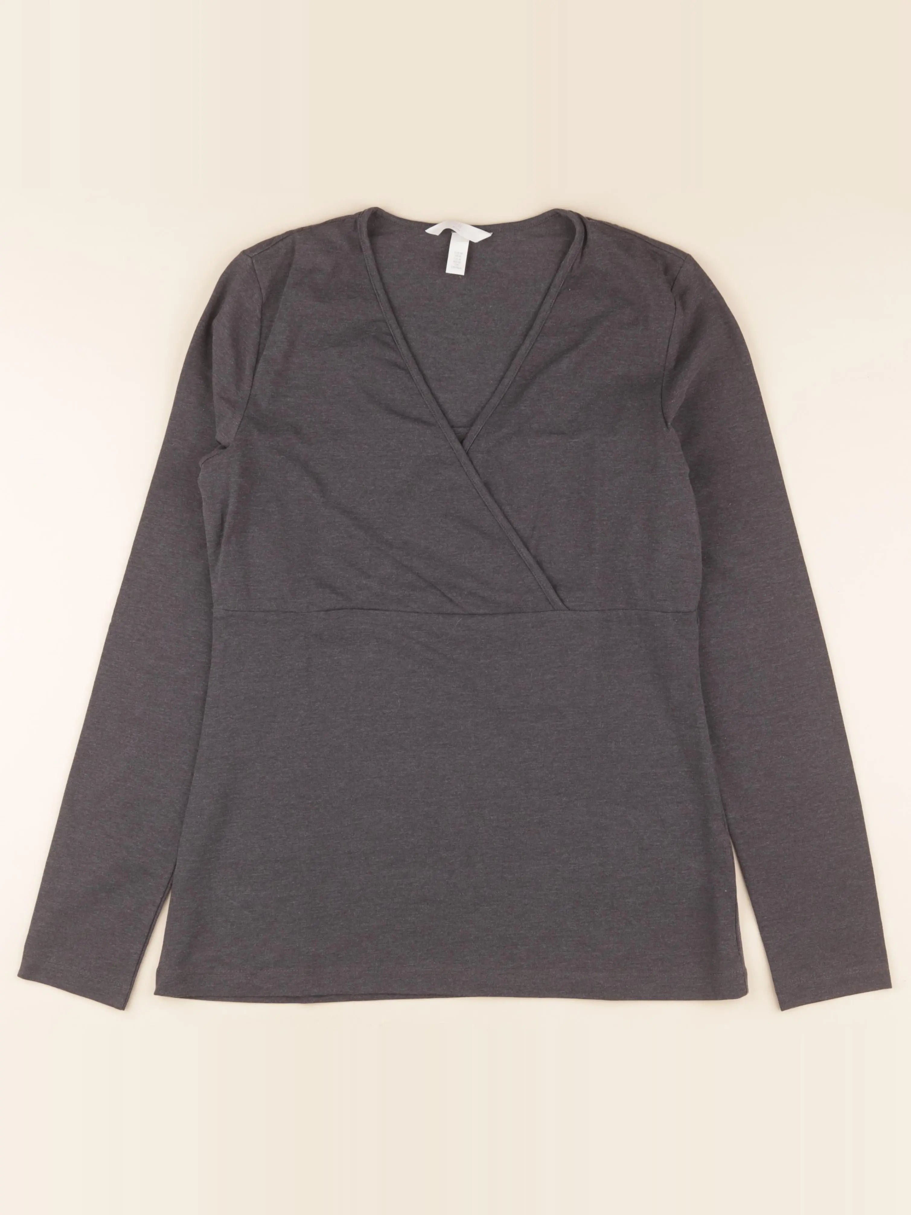 H&M - tee-shirt grossesse gris - m