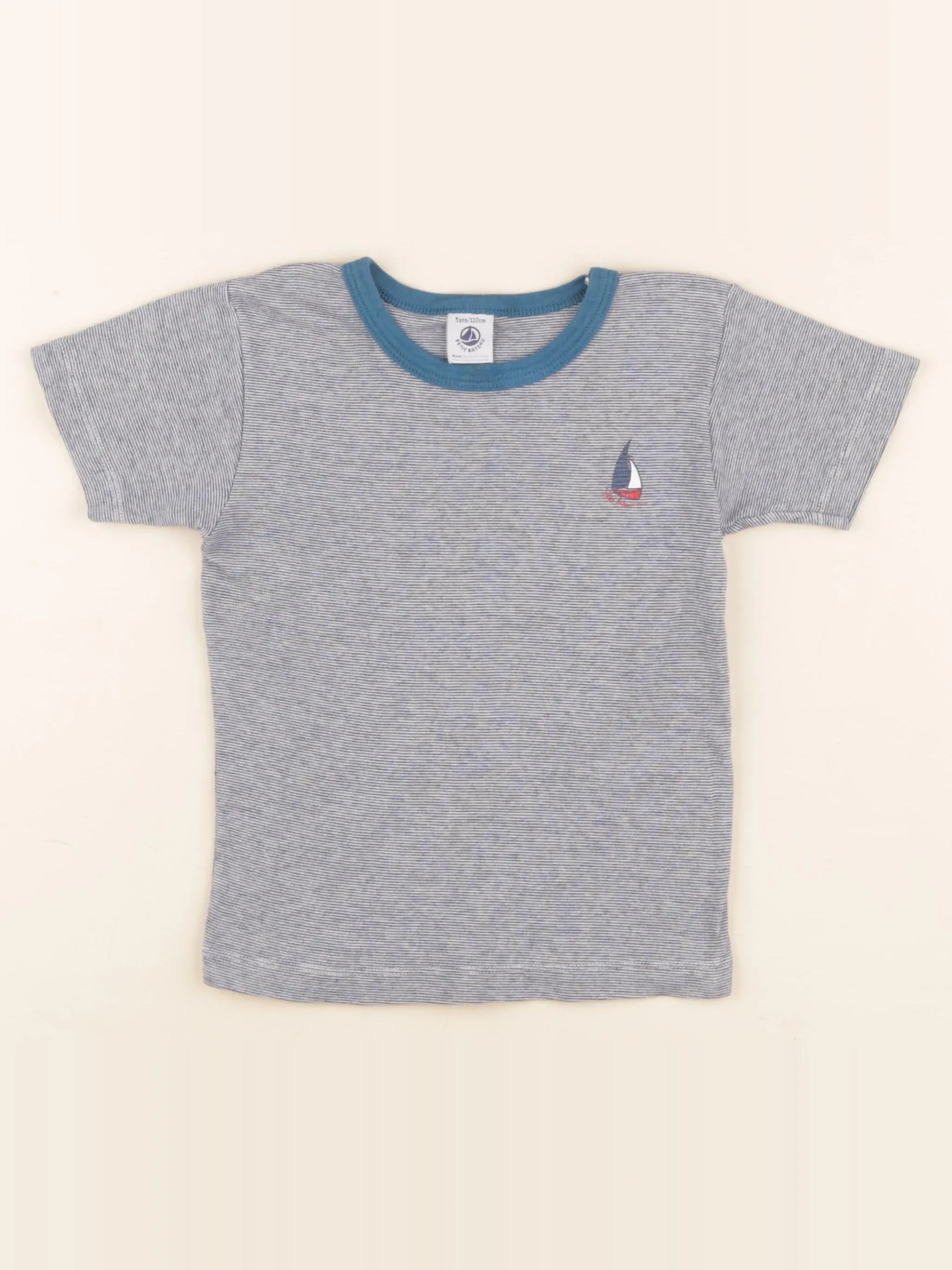 Petit Bateau - maillot de corps bleu - 5 ans