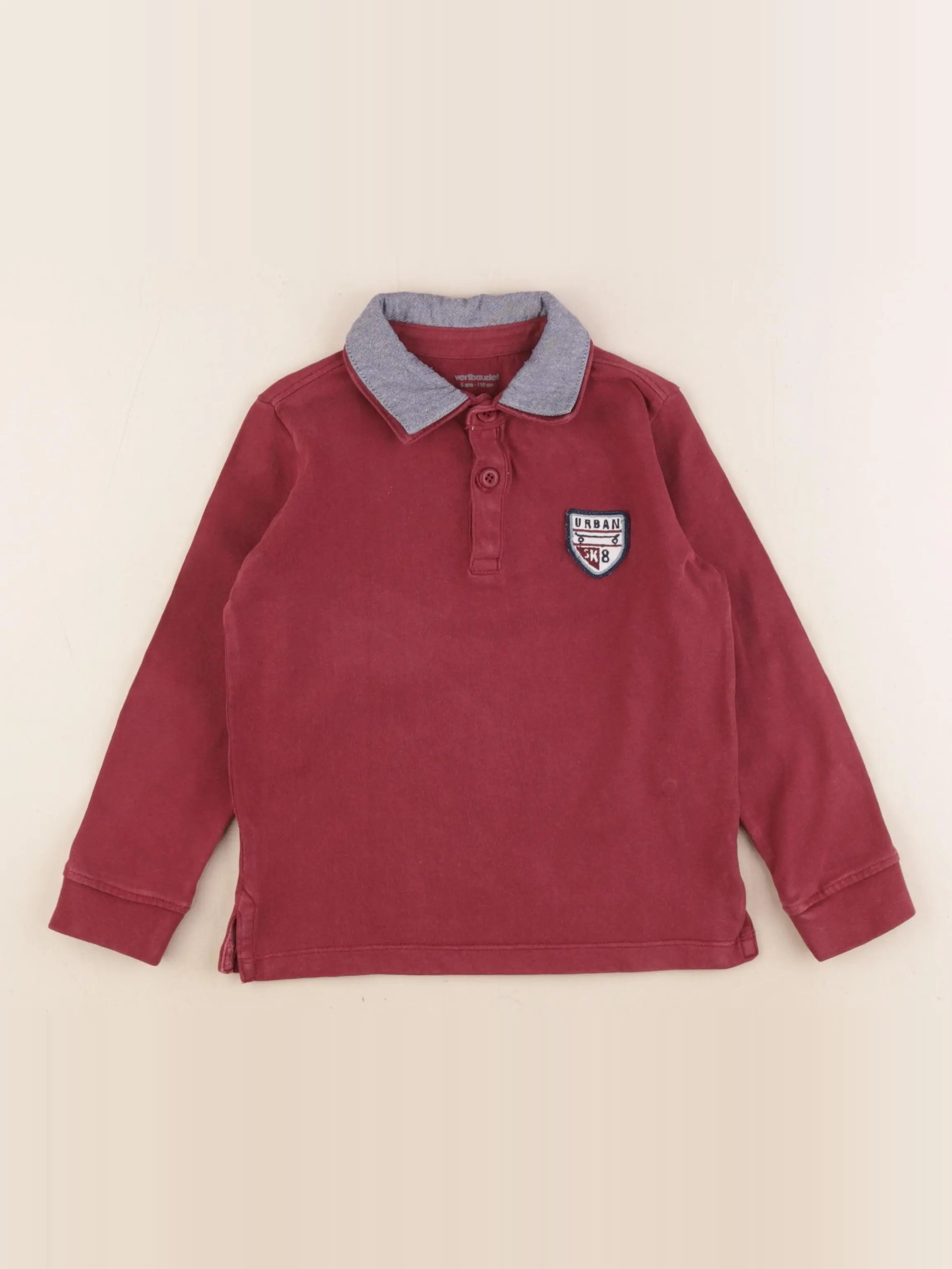 Vertbaudet - polo rouge - 5 ans
