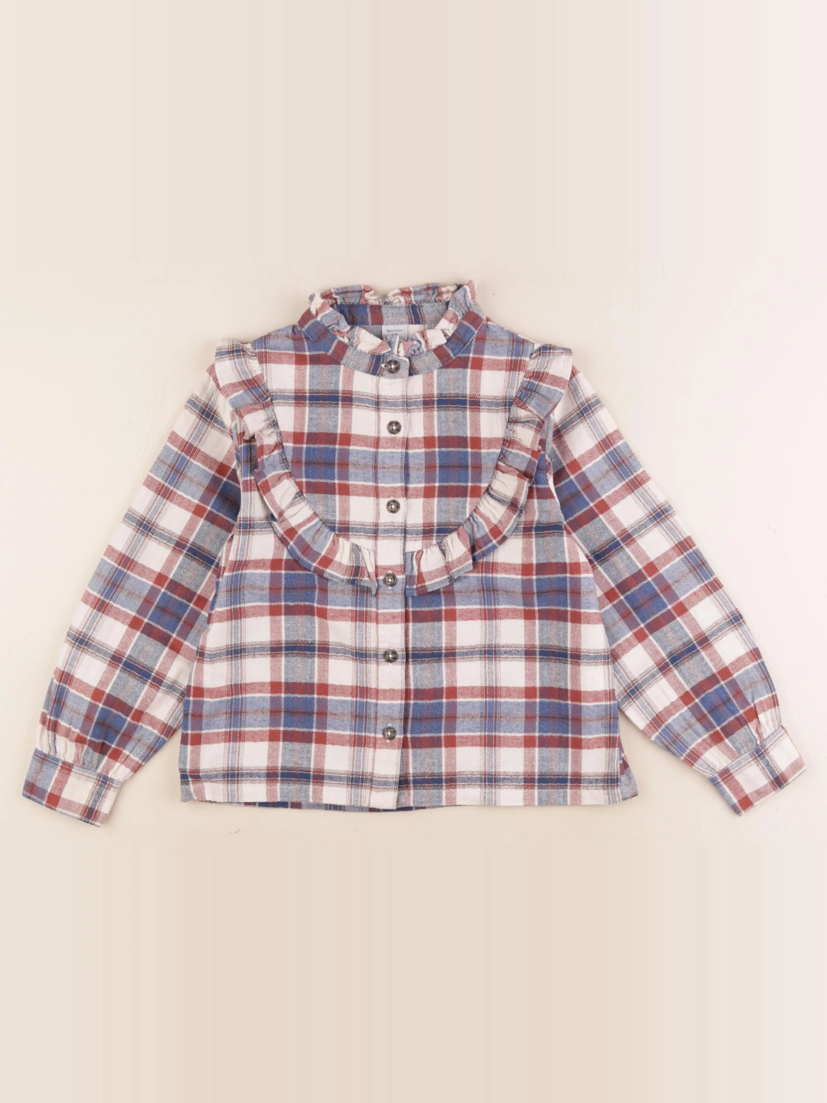 Petit Bateau - blouse bleu, marron - 8 ans