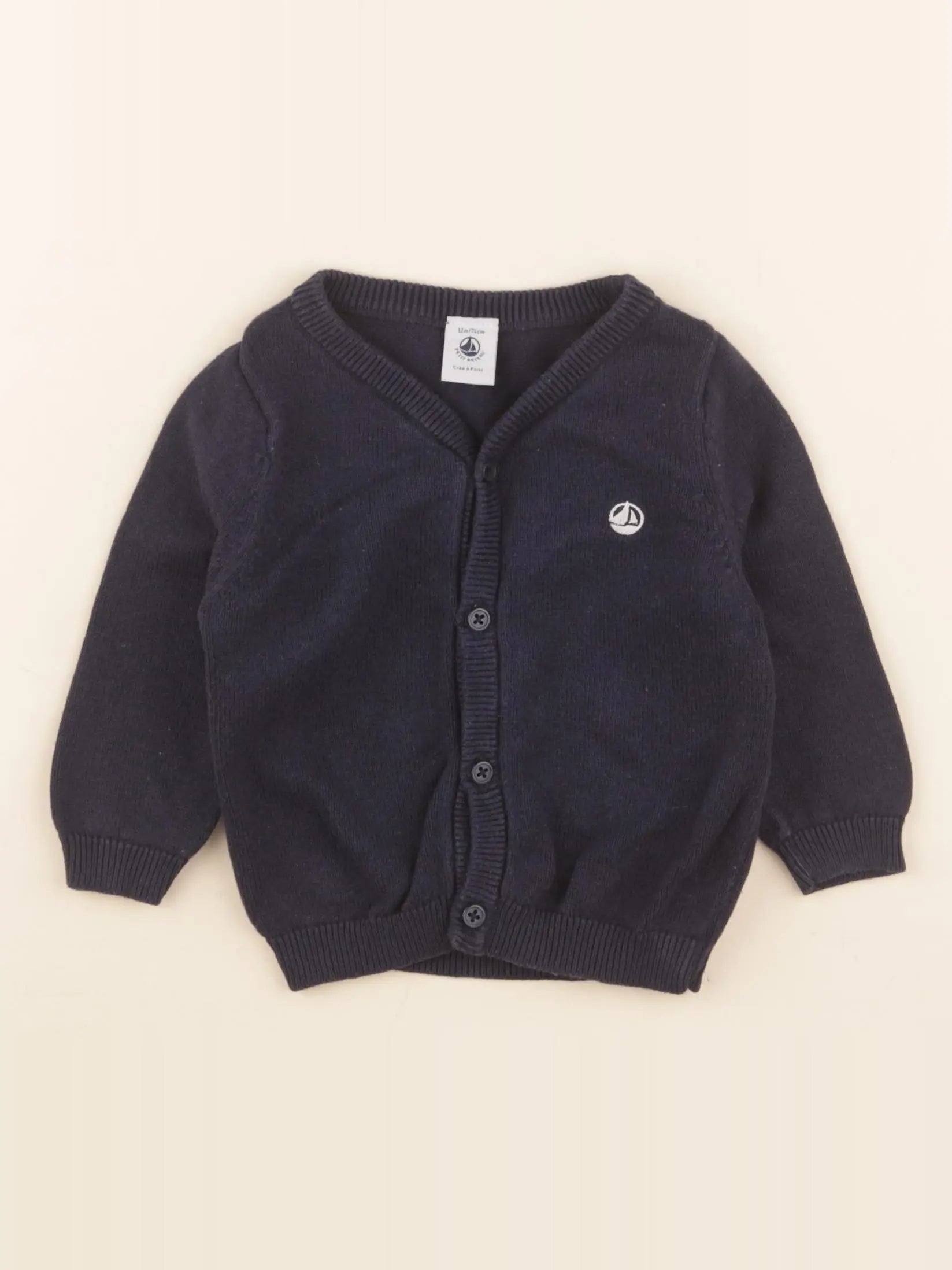 Petit Bateau - gilet bleu - 12 mois