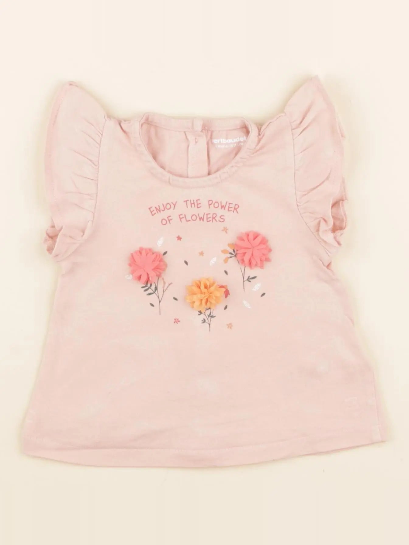 Vertbaudet - tee-shirt rose - 6 mois