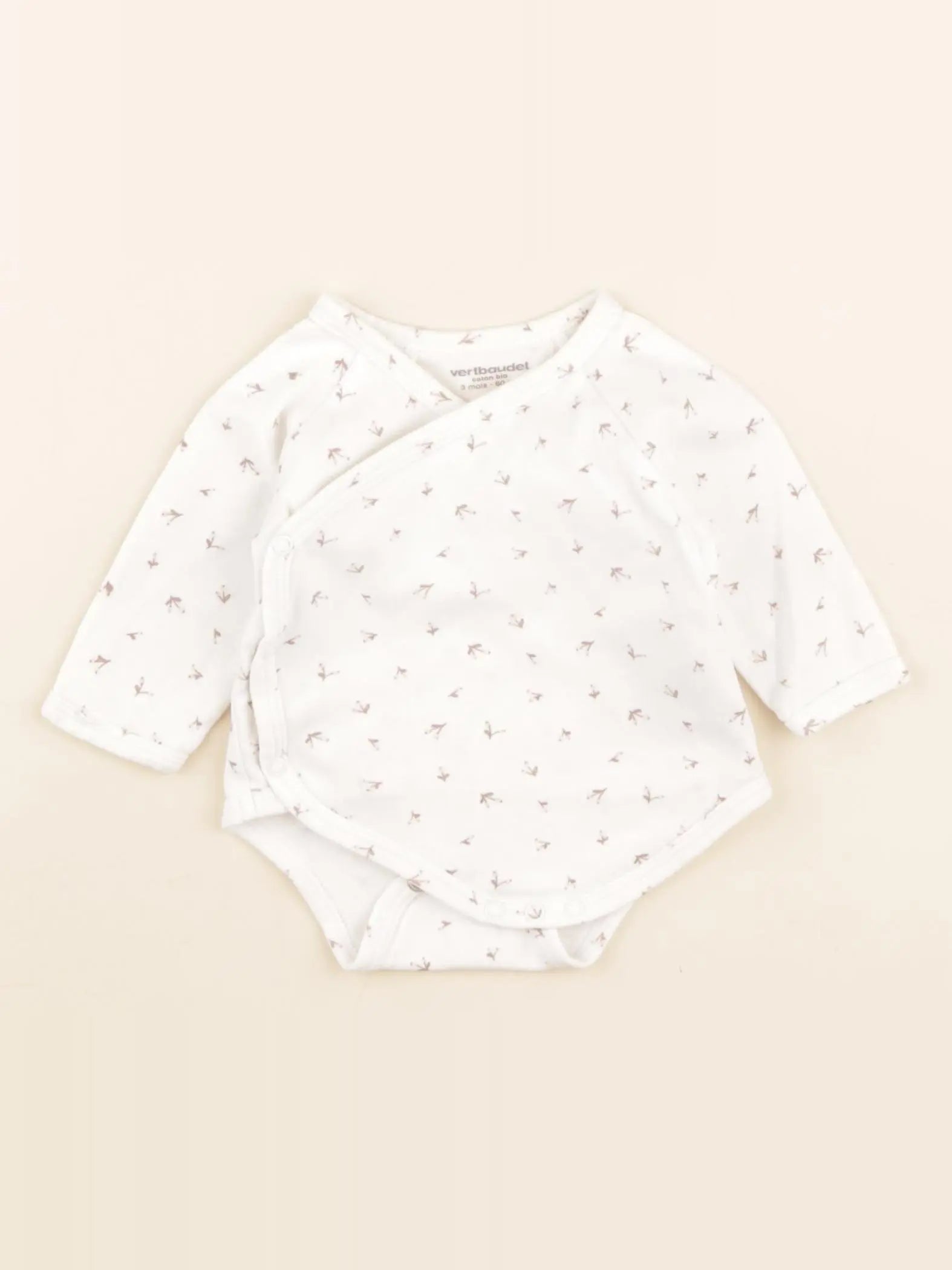Vertbaudet - body beige - 3 mois