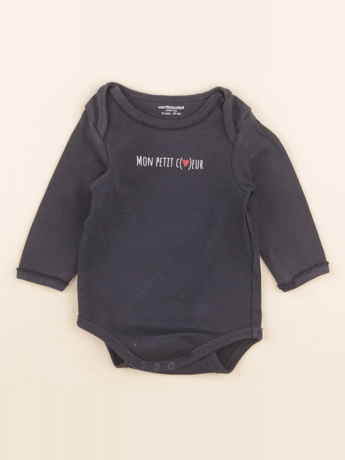 Vertbaudet - body bleu - 6 mois