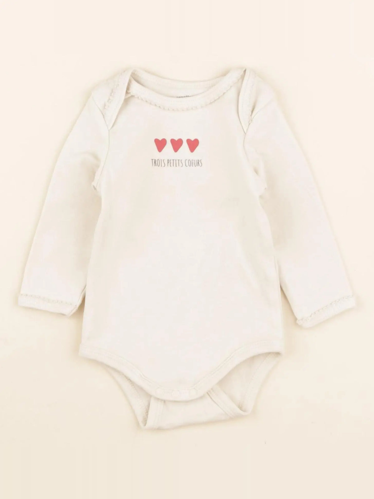 Vertbaudet - body rouge, beige - 6 mois