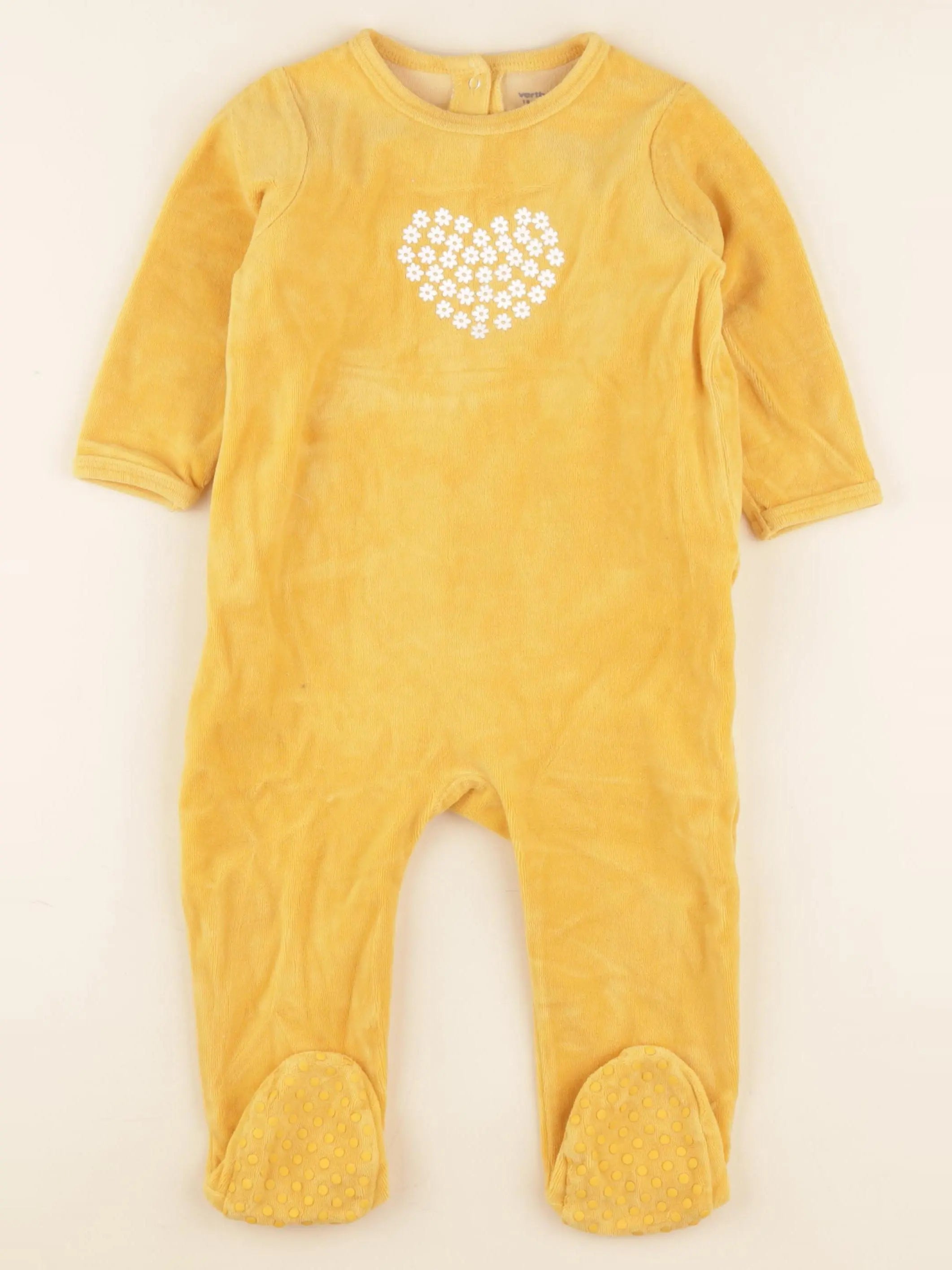 Vertbaudet - pyjama velours jaune - 18 mois