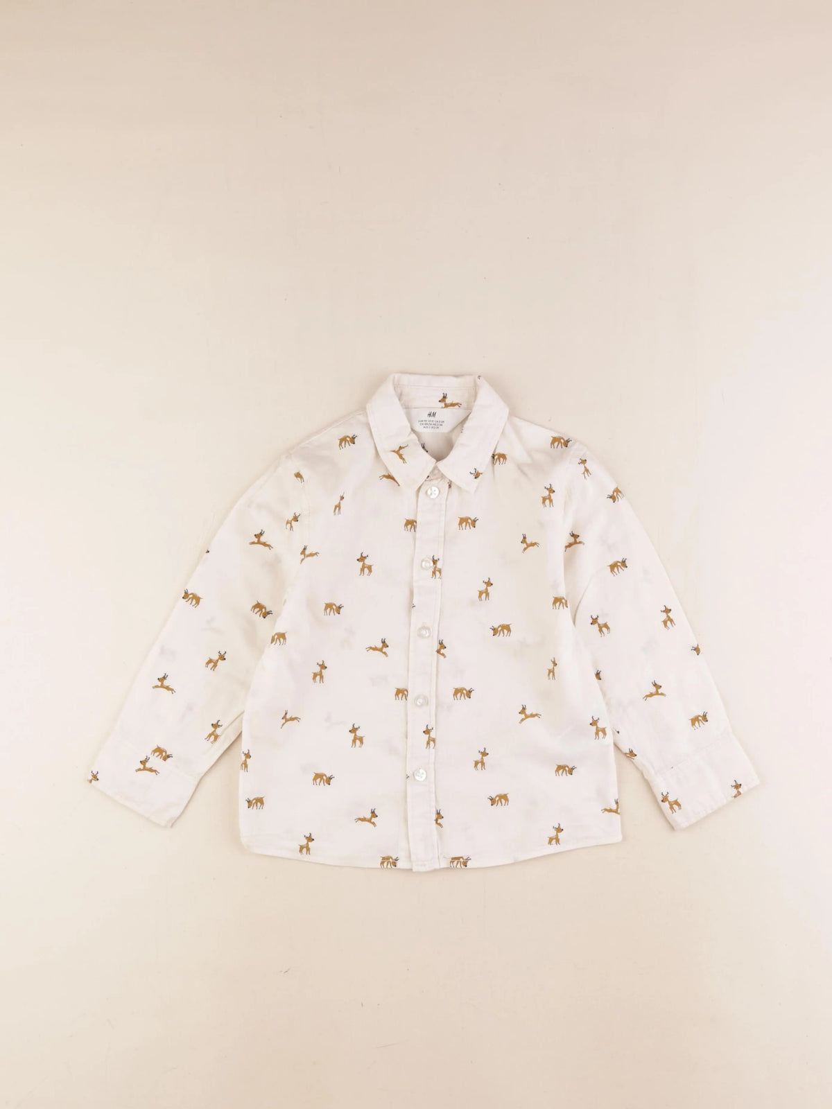 H&M - chemise beige - 2/3 ans