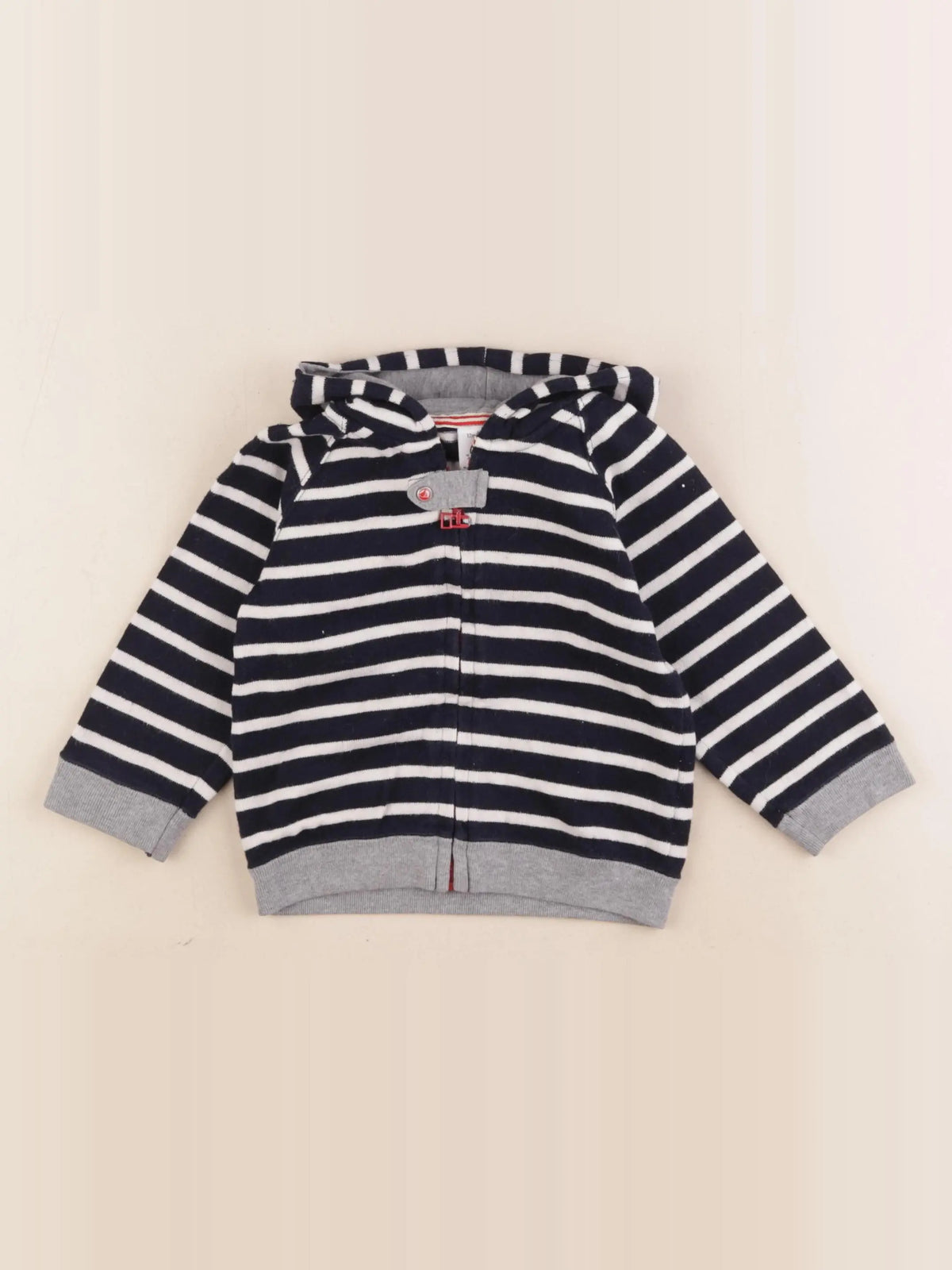 Petit Bateau - sweat bleu, blanc - 1 an