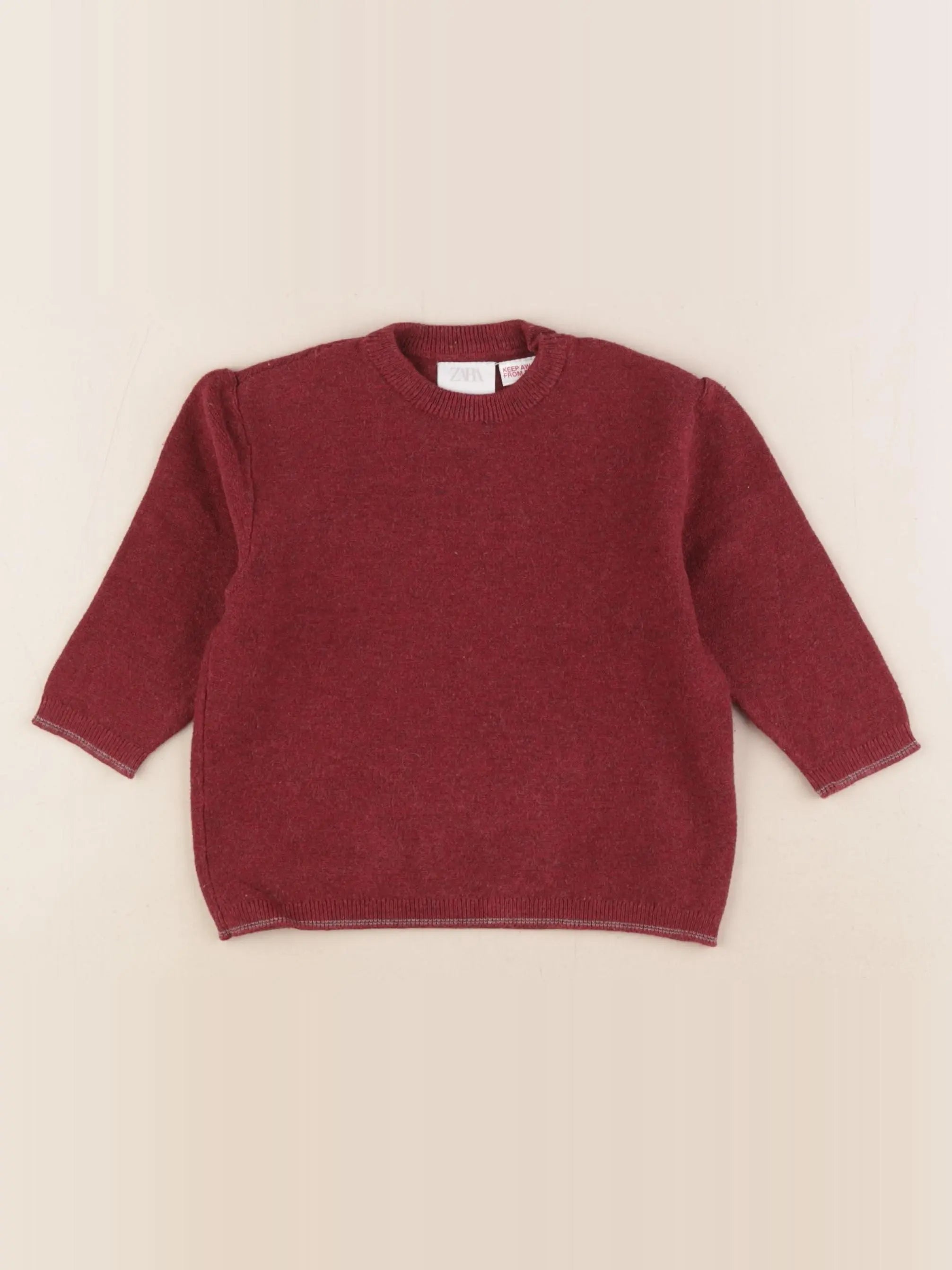 Zara - pull rouge - 6/9 mois