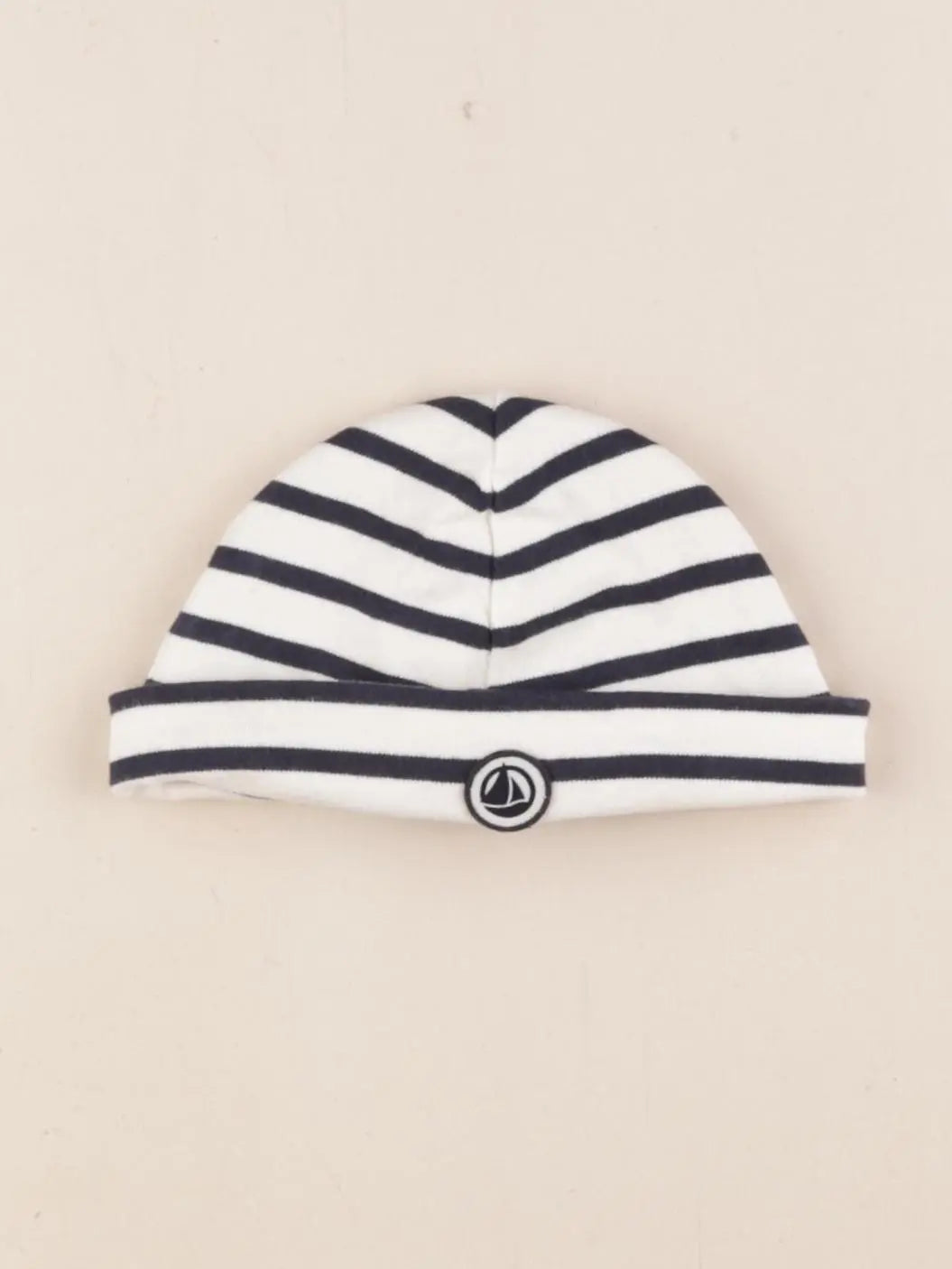 Petit Bateau - bonnet blanc, bleu - 12/18 mois