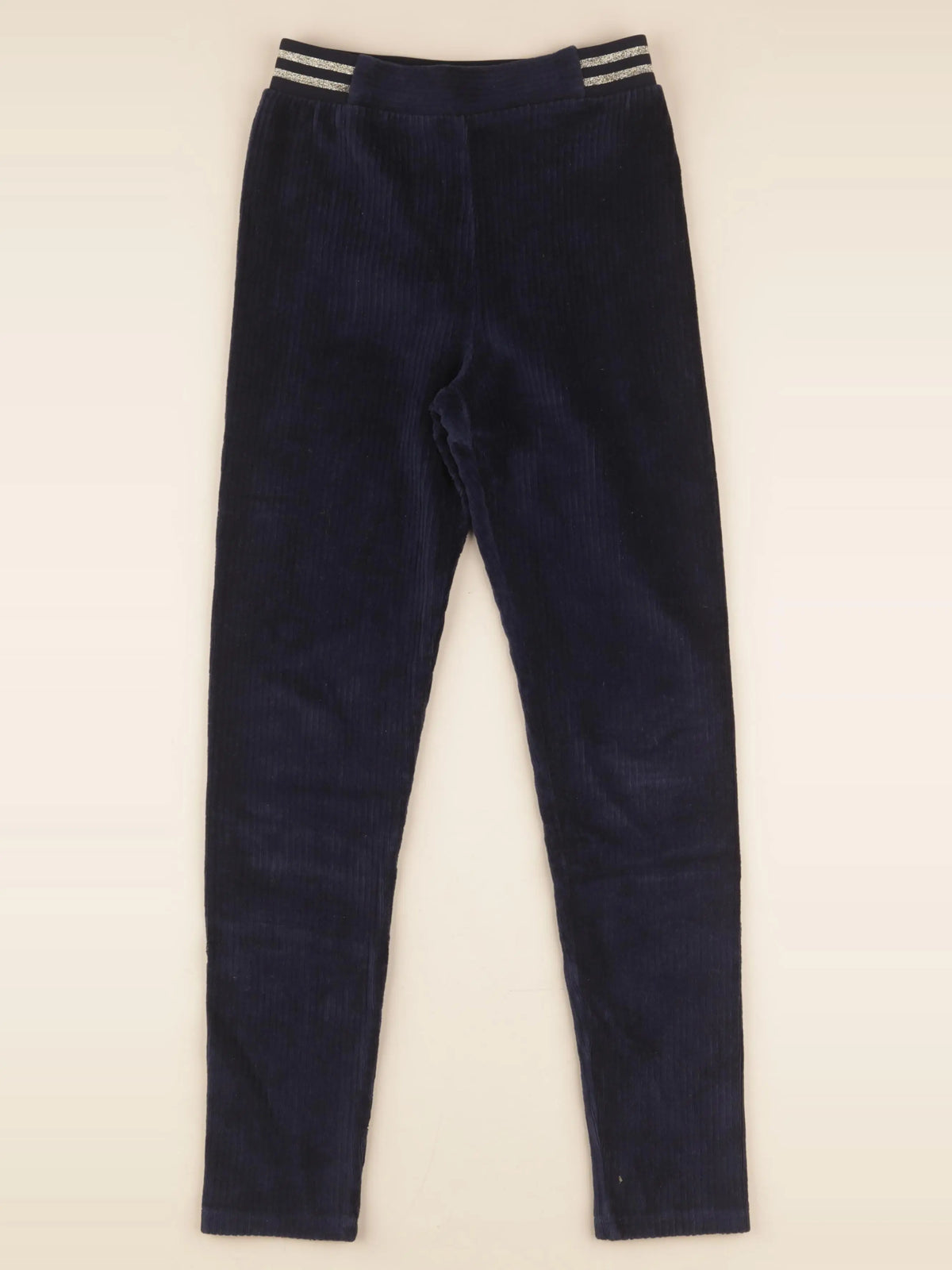 Vertbaudet - legging velours bleu, or - 10 ans