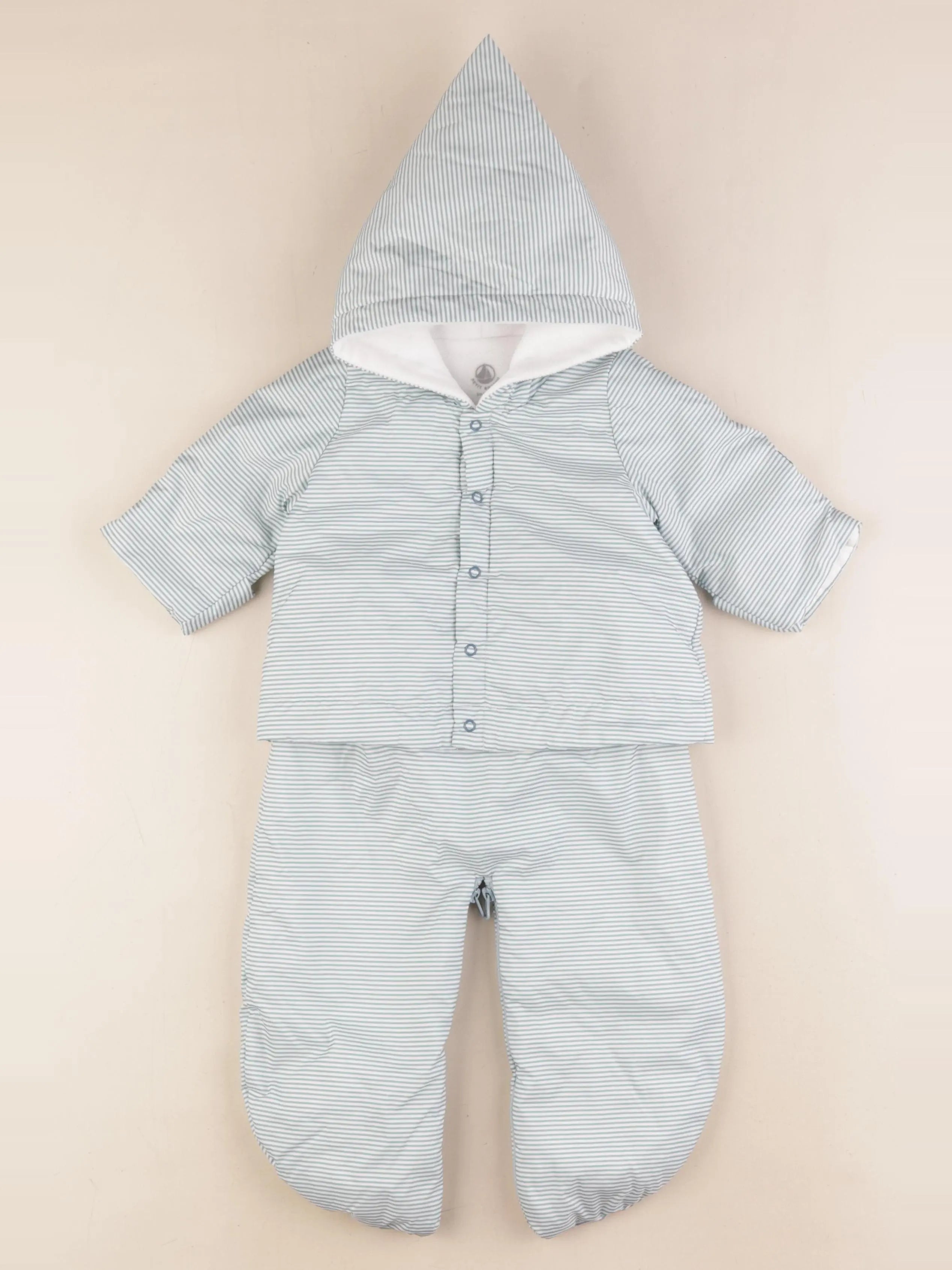 Petit Bateau - combi-pilote vert - 6 mois