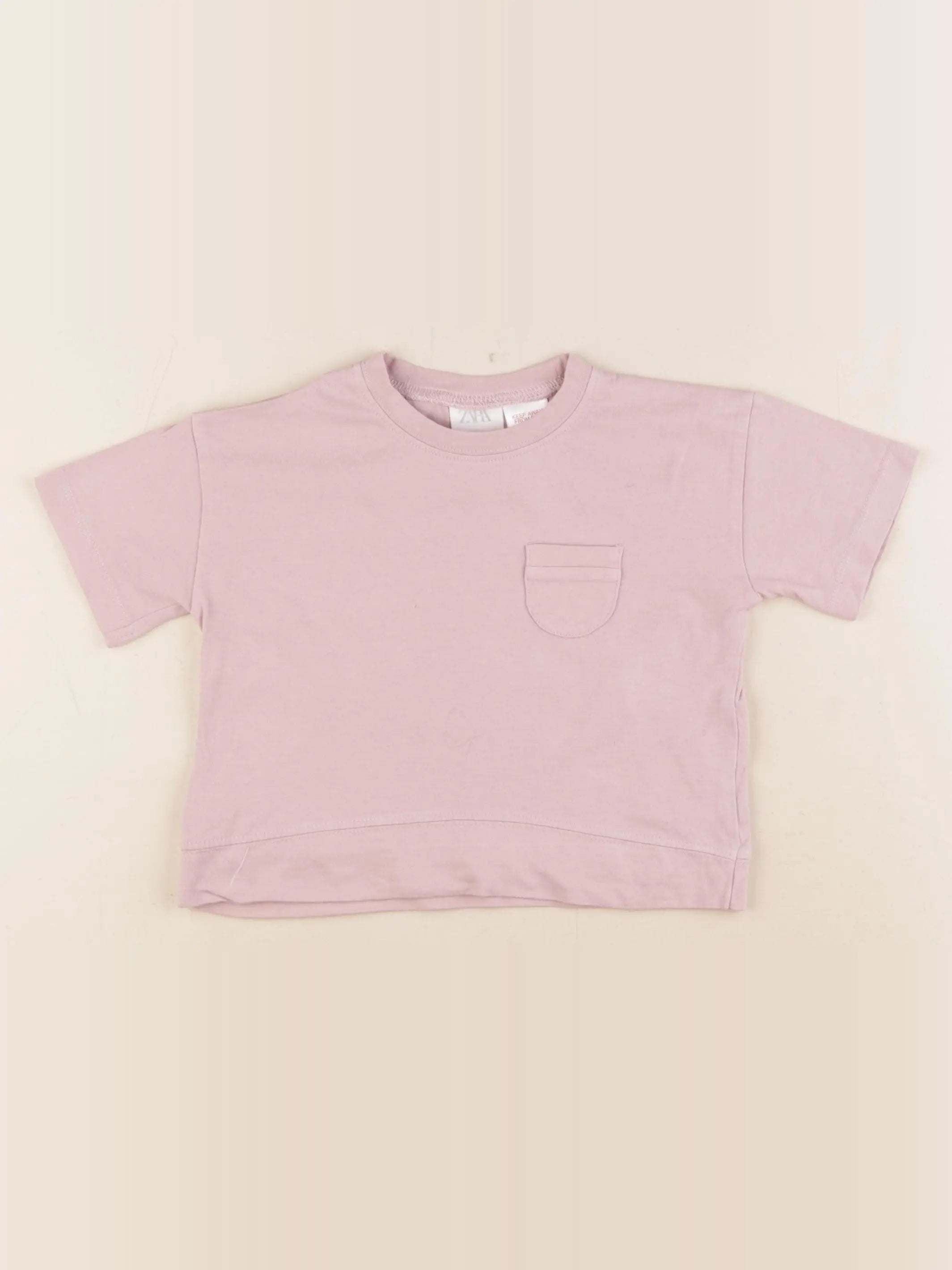 Zara - tee-shirt violet - 6/9 mois