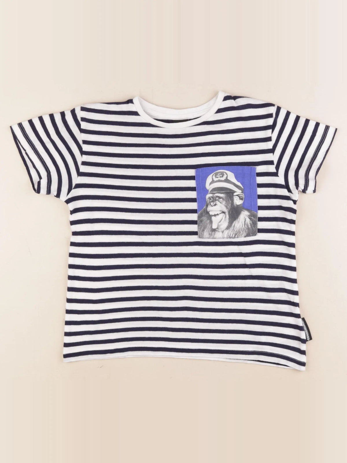 Le temps des cerises - tee-shirt bleu, blanc - 8 ans