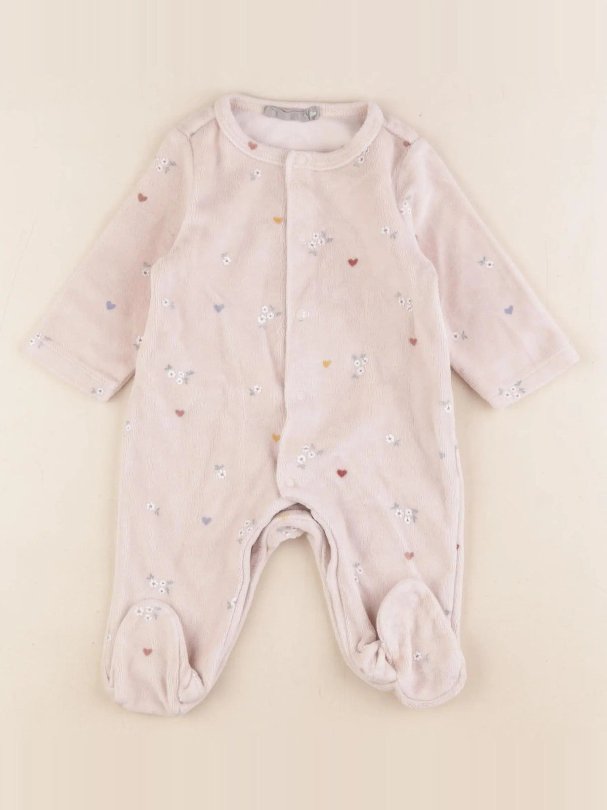 Boutchou - pyjama velours marron - 3 mois