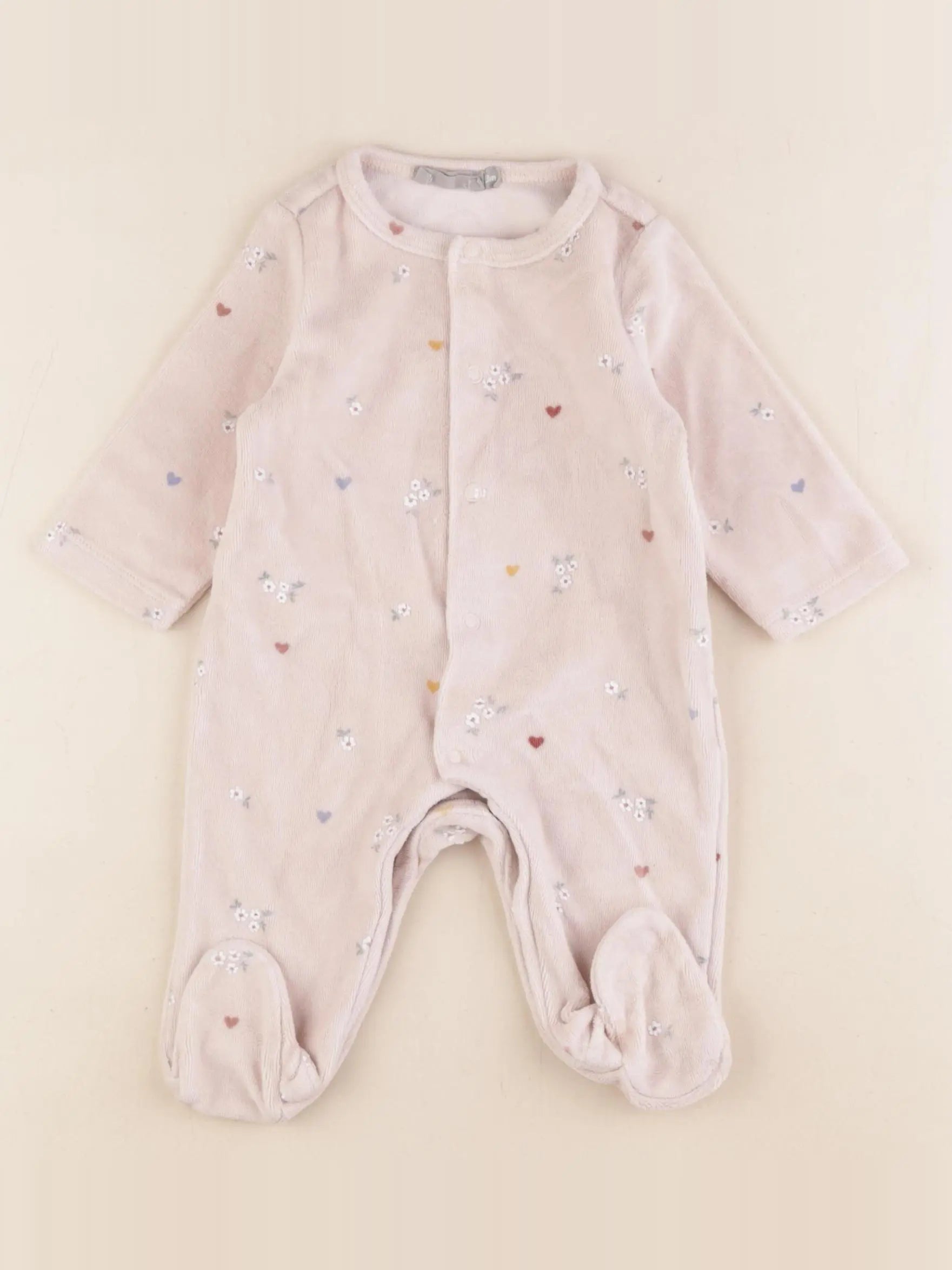 Boutchou - pyjama velours marron - 3 mois