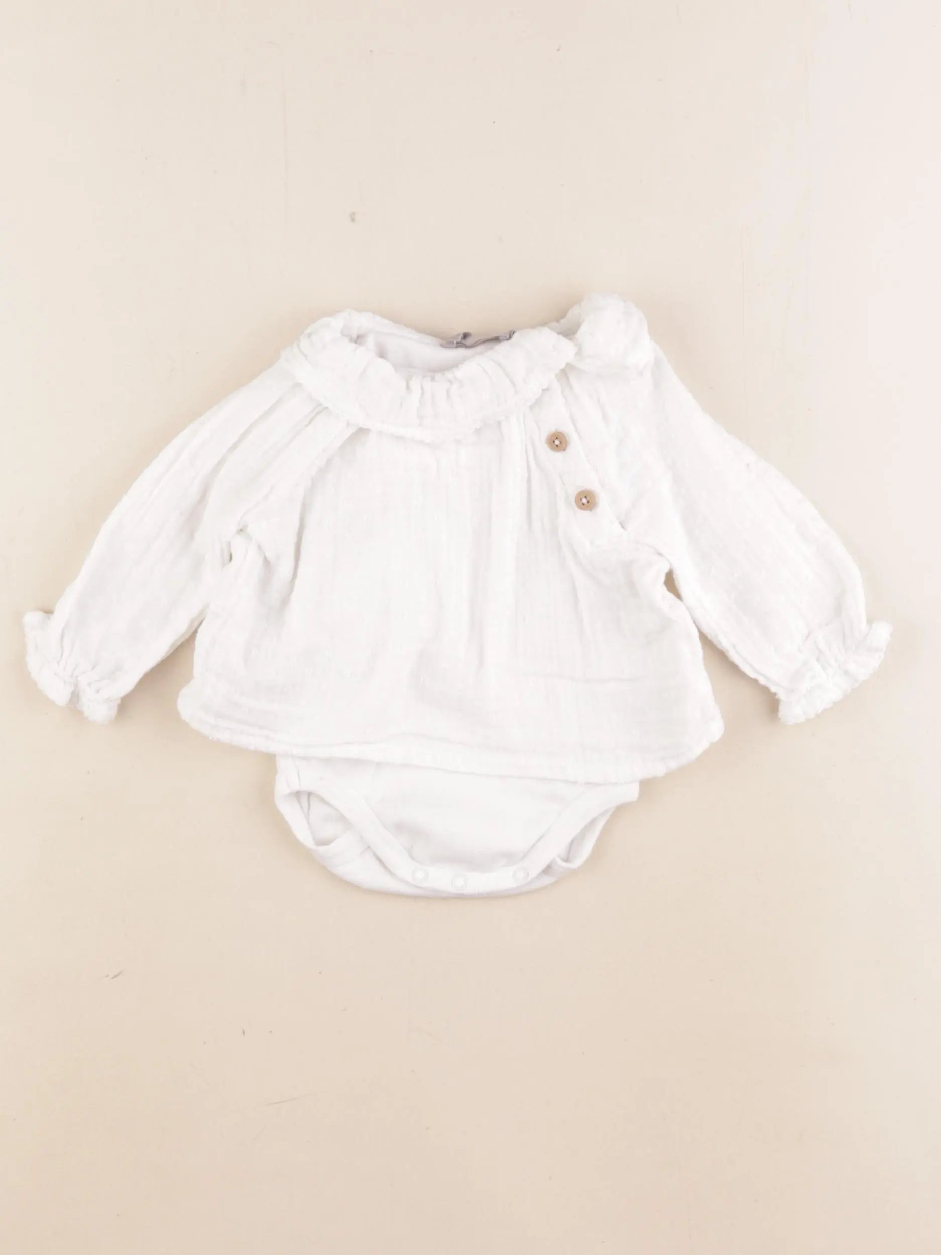 Boutchou - blouse blanc - 3 mois