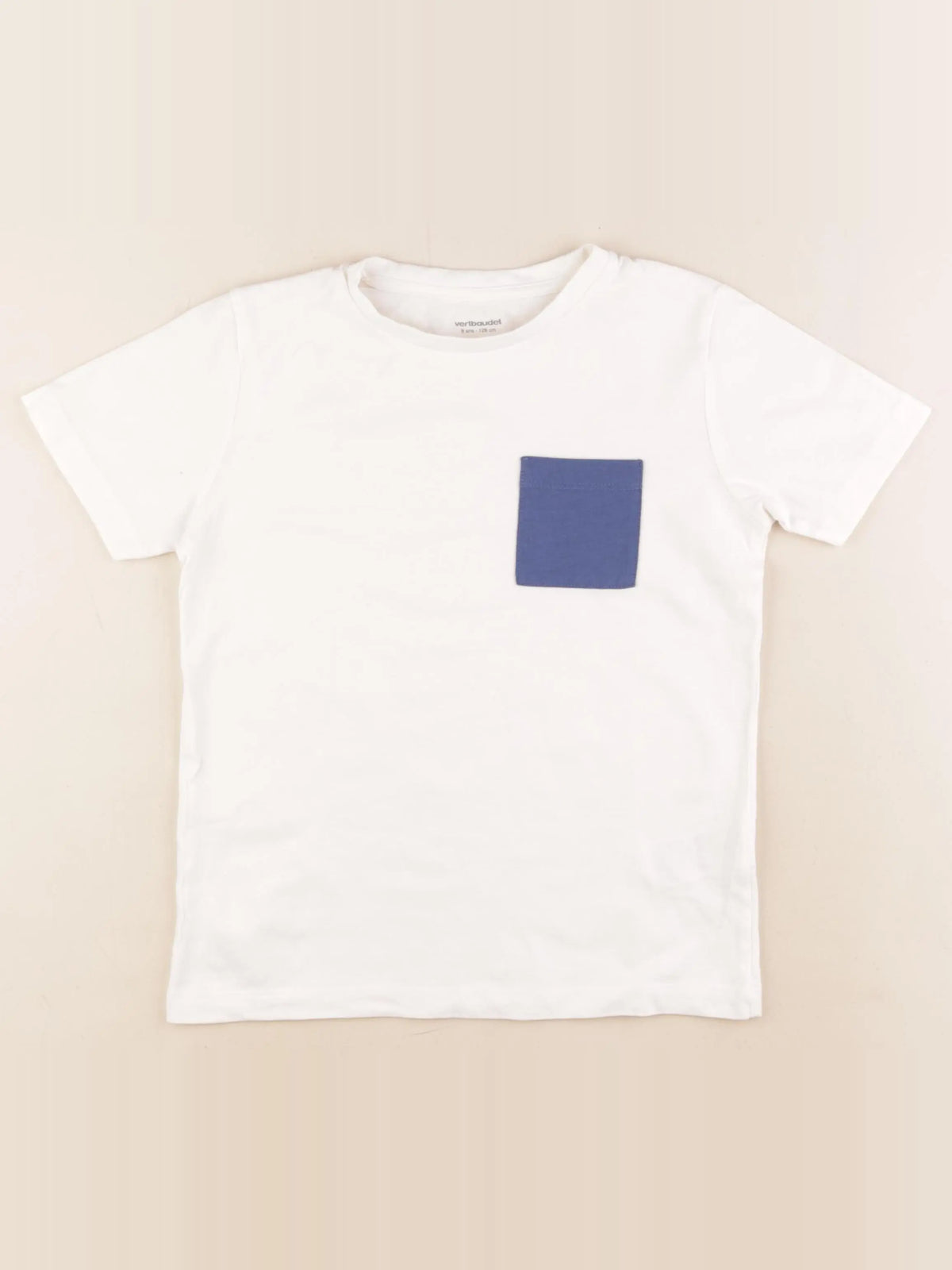 Vertbaudet - tee-shirt bleu, blanc - 8 ans