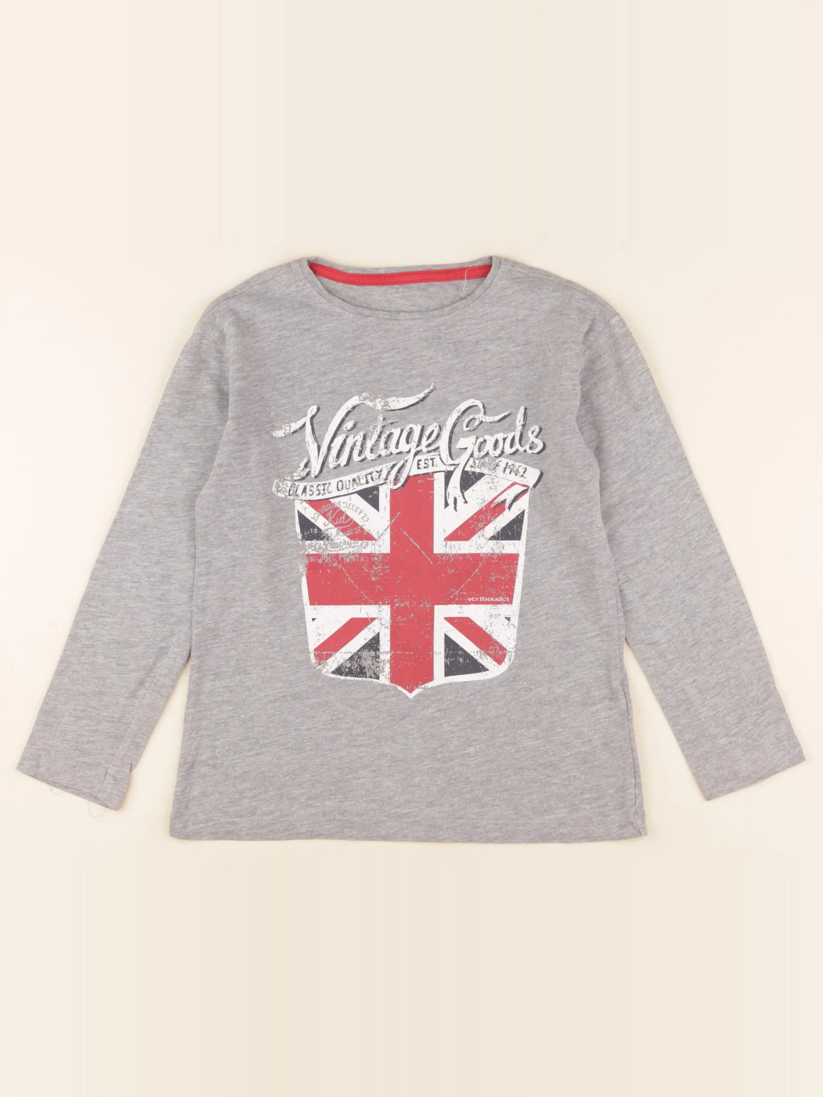 Vertbaudet - tee-shirt gris - 8 ans