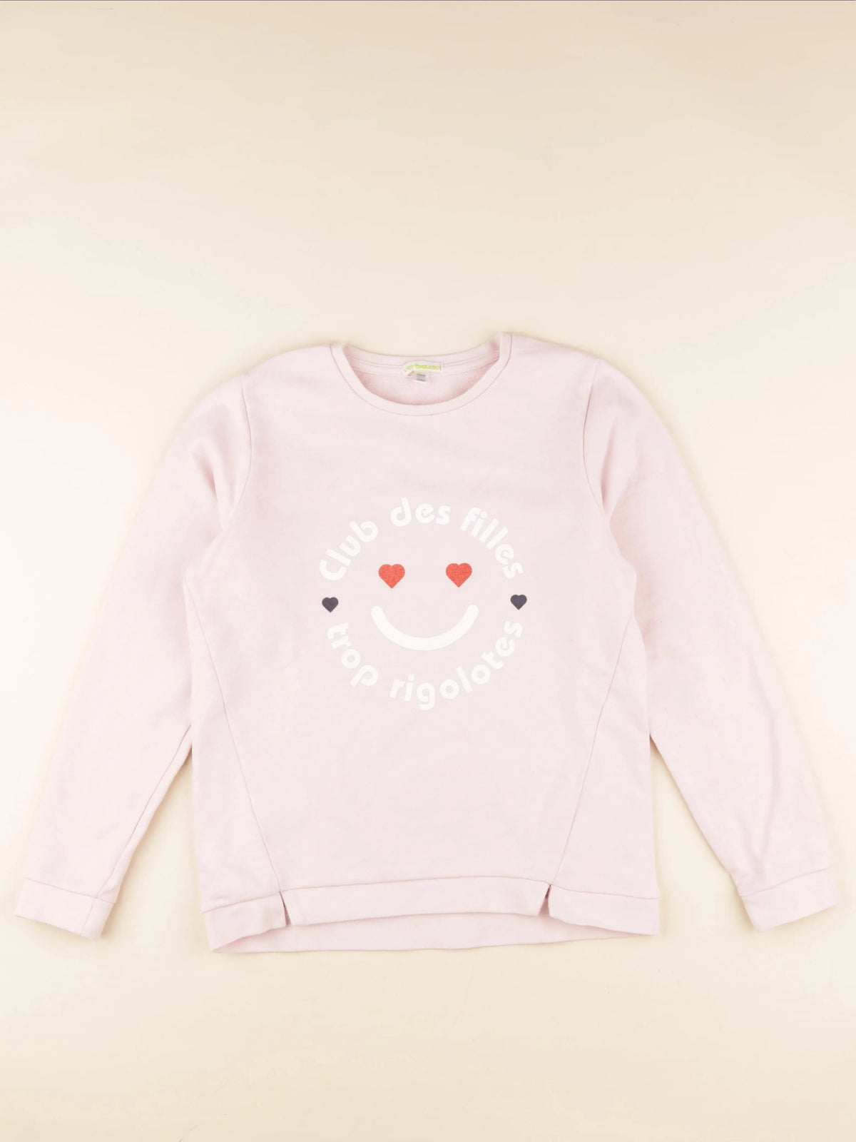 Vertbaudet - sweat rose - 12 ans