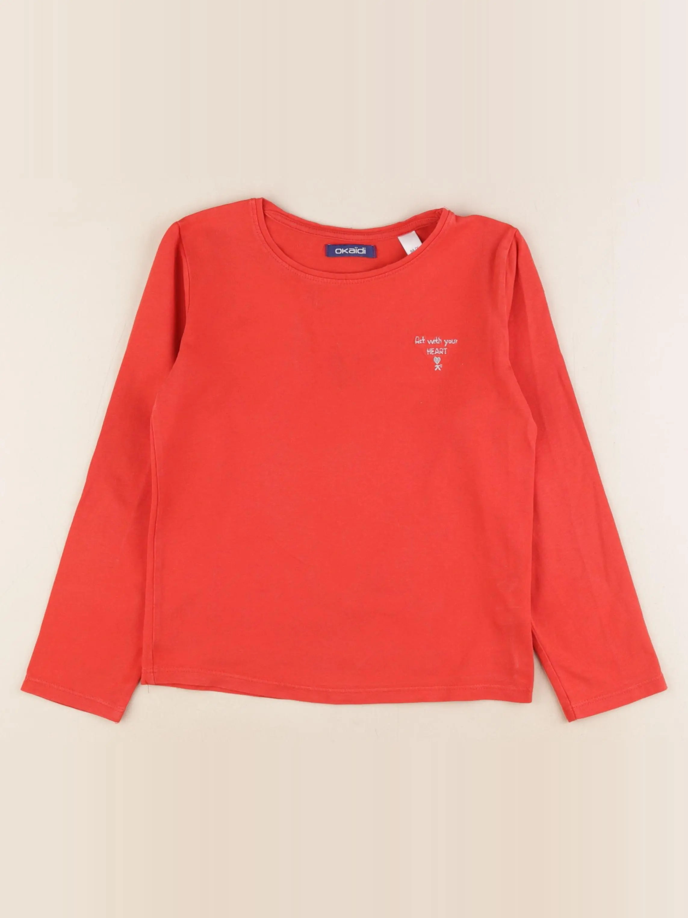 Okaidi - tee-shirt rouge - 8 ans