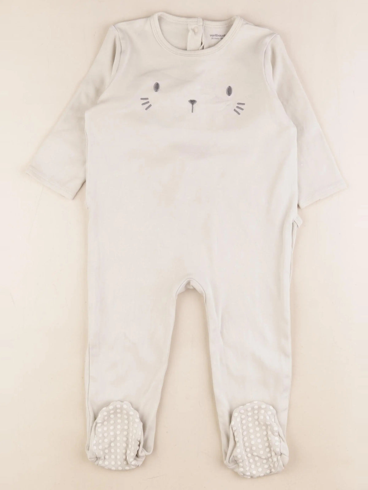 Vertbaudet - pyjama coton beige - 24 mois