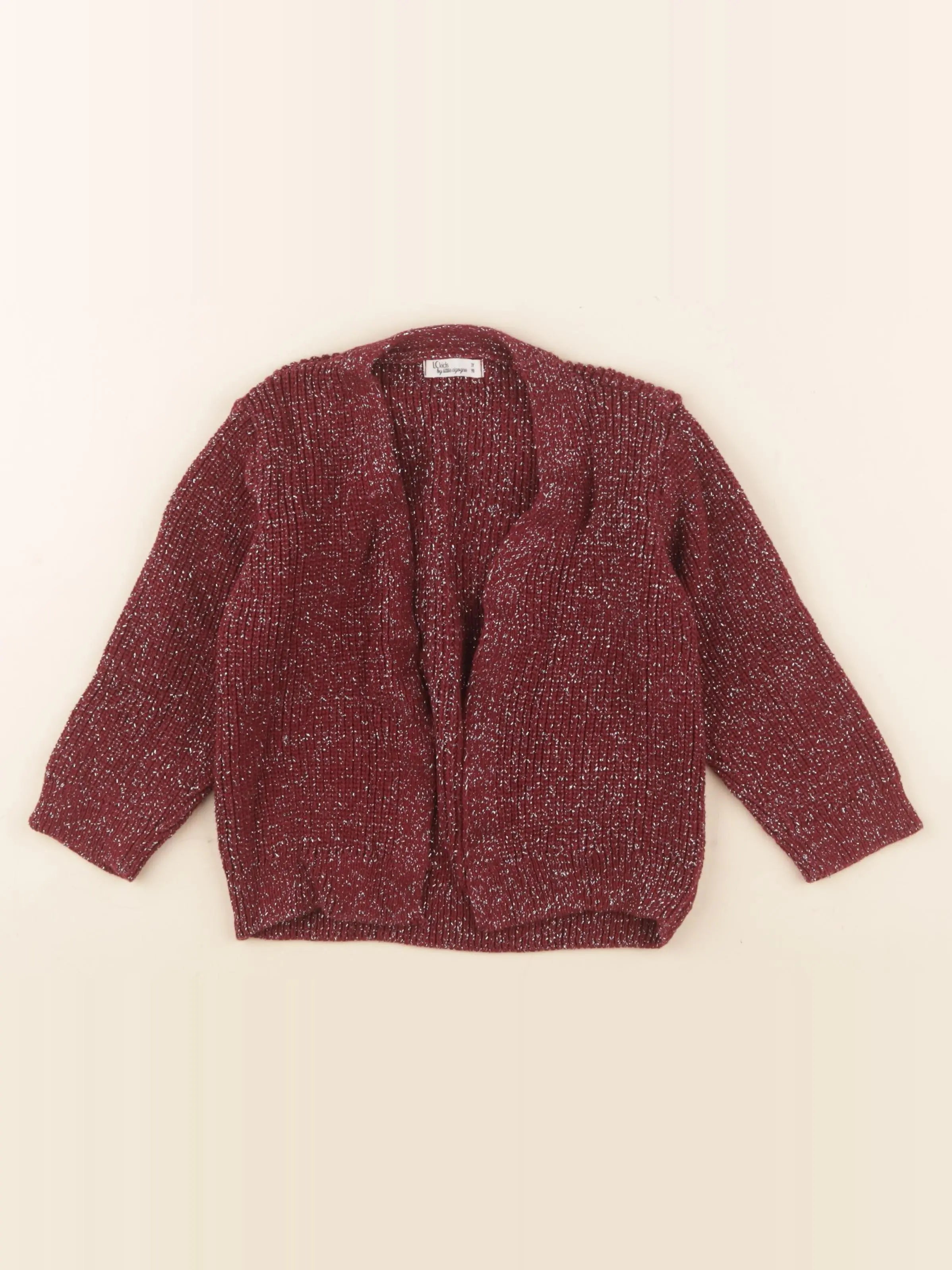 Little Cigogne - gilet rouge, argent - 3 ans