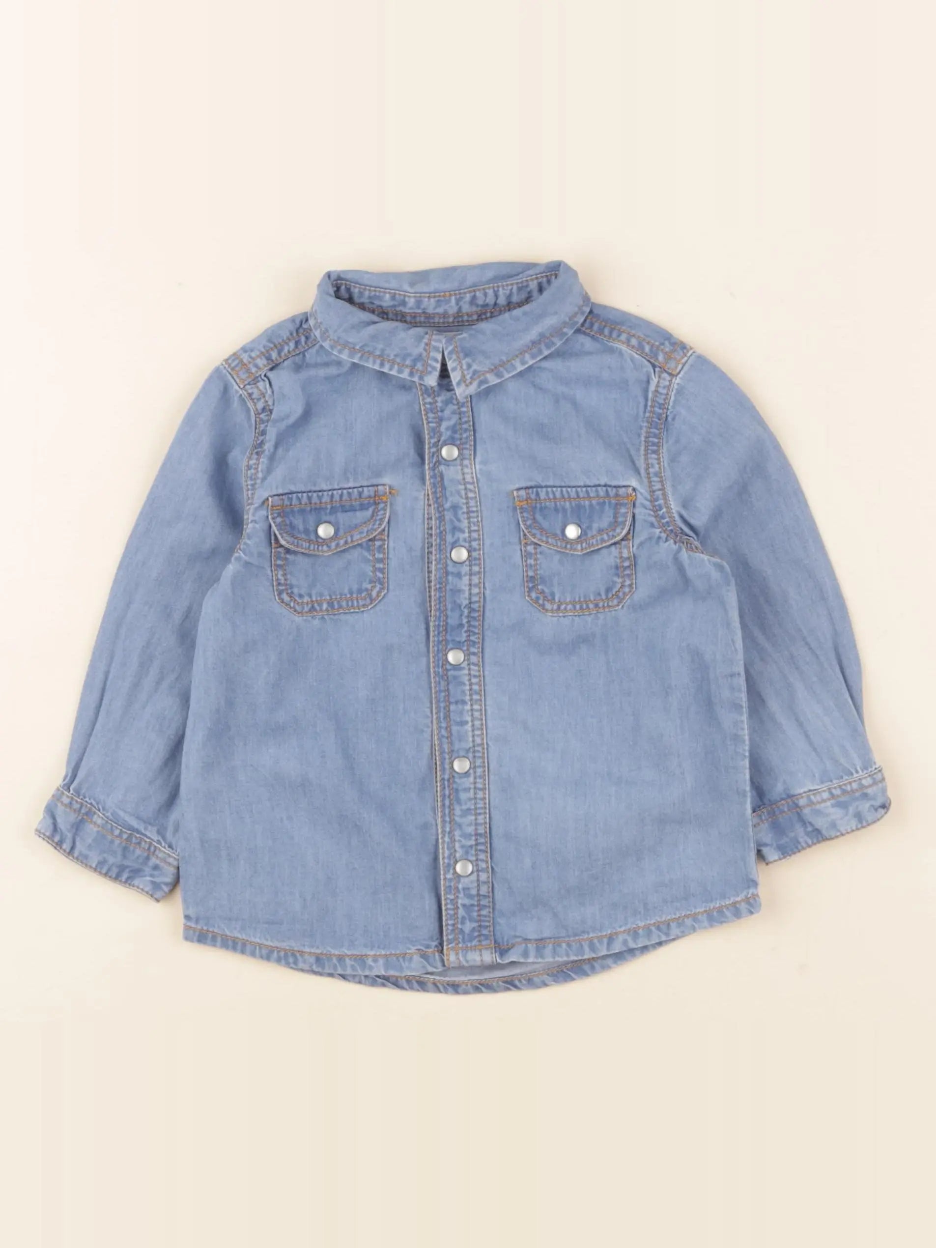 Boutchou - chemise bleu - 12 mois