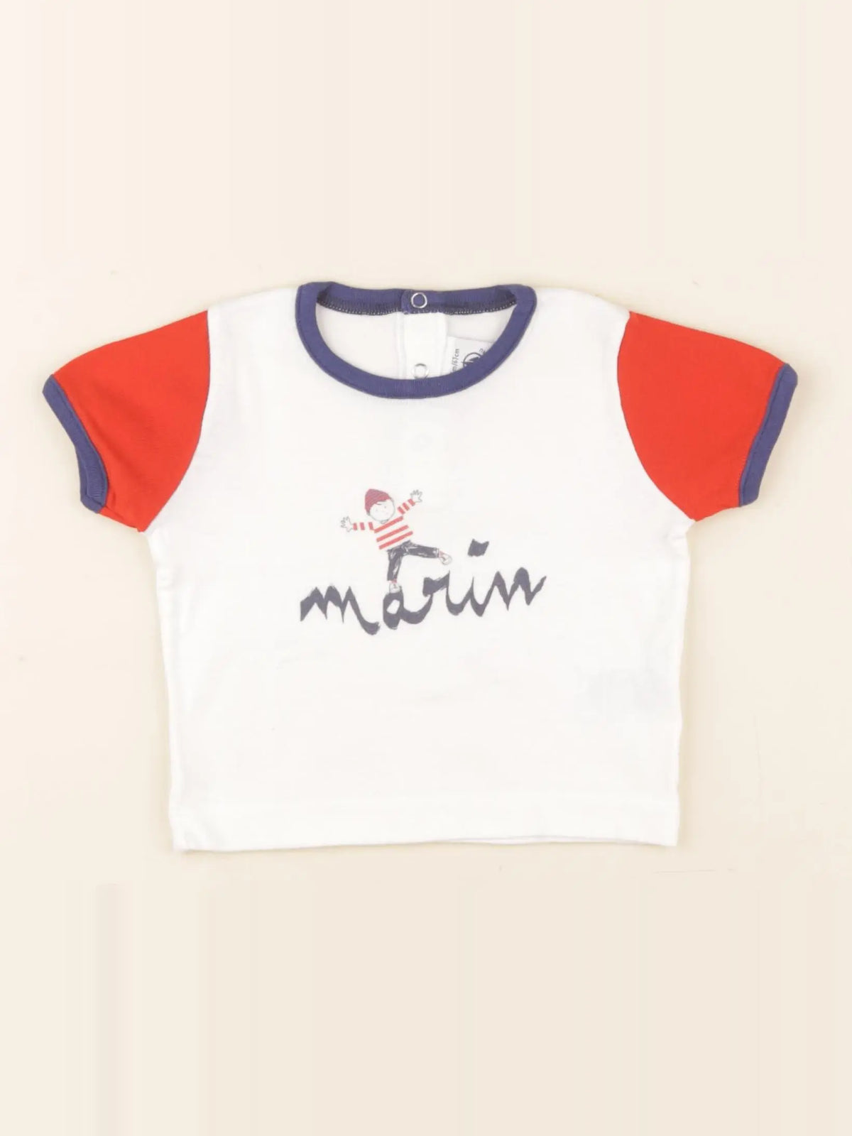 Petit Bateau - tee-shirt blanc - 6 mois