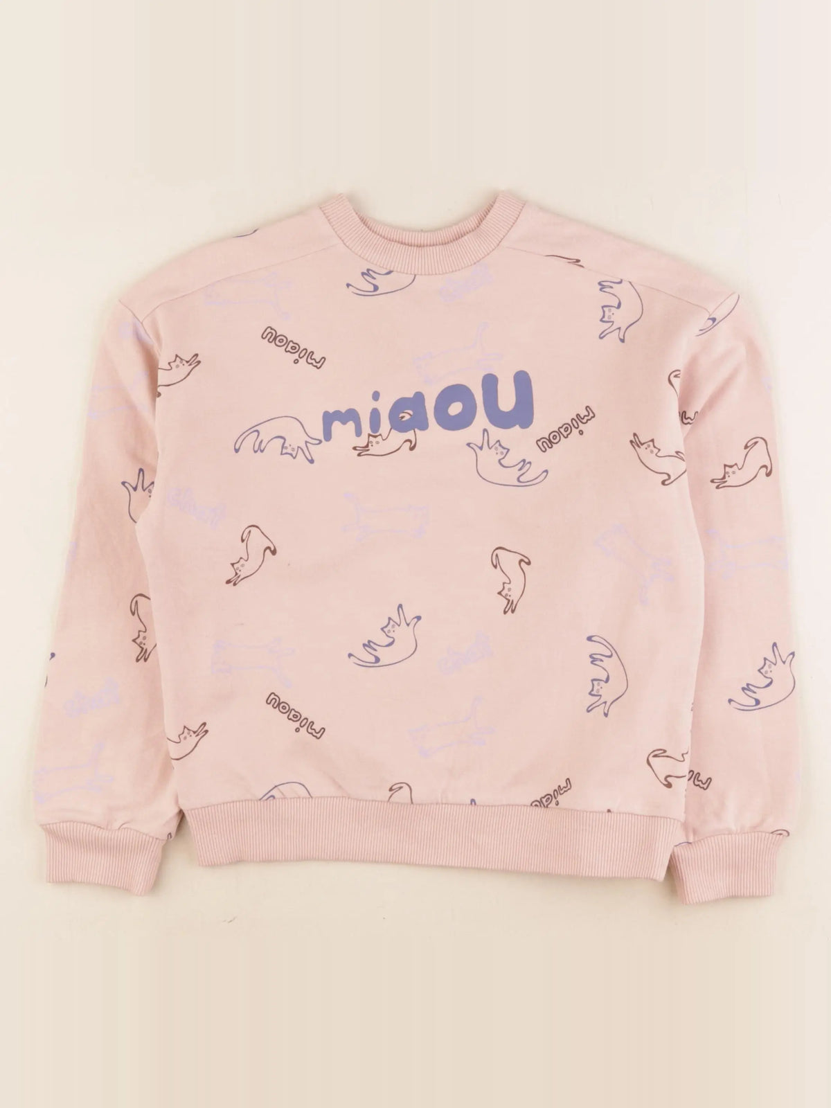 Maison Tadaboum - sweat bleu, rose - 8/9 ans