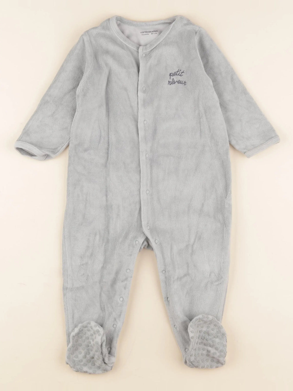 Vertbaudet - pyjama velours vert - 18 mois