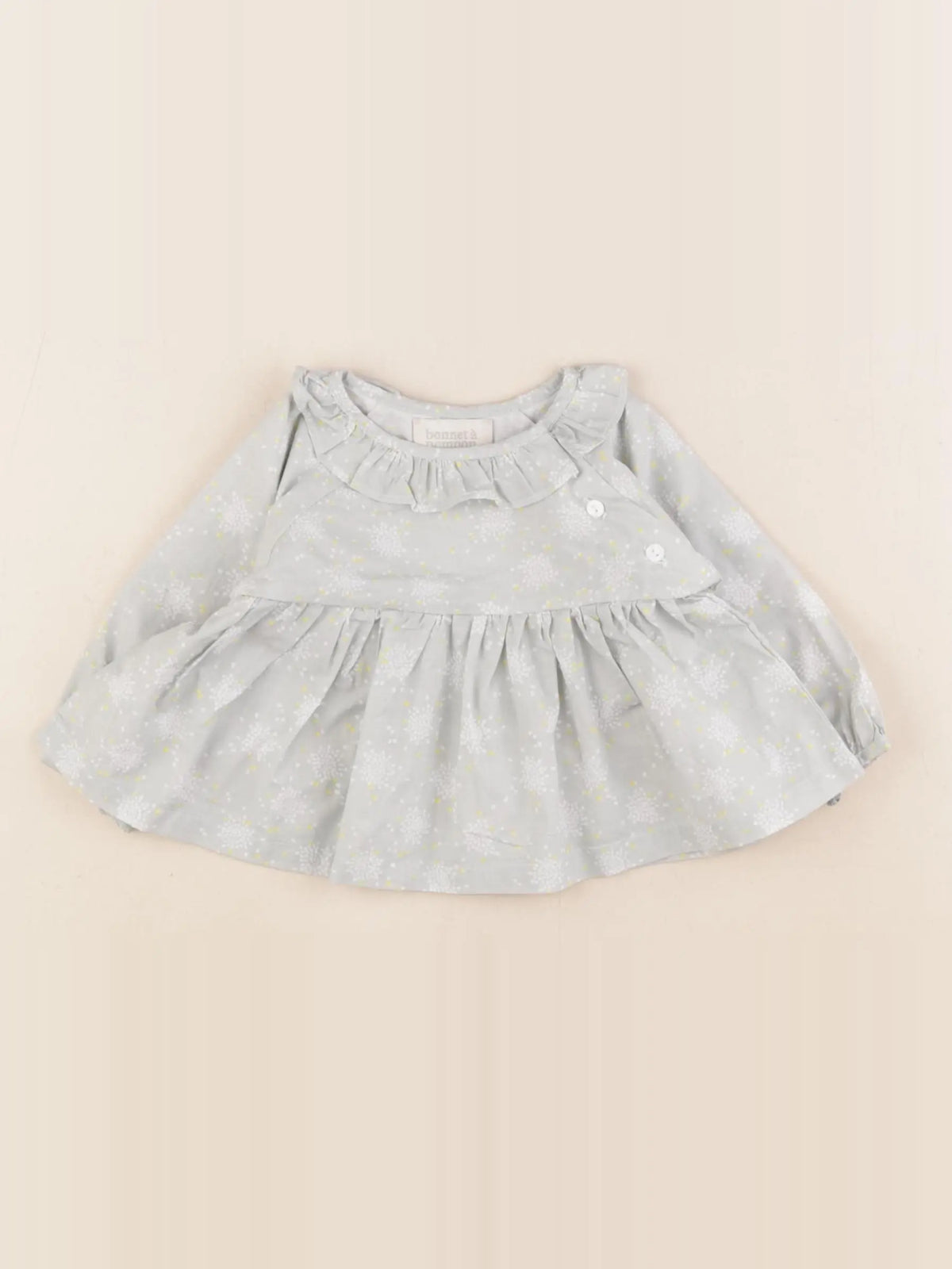 Bonnet à Pompon - blouse vert - 3 mois