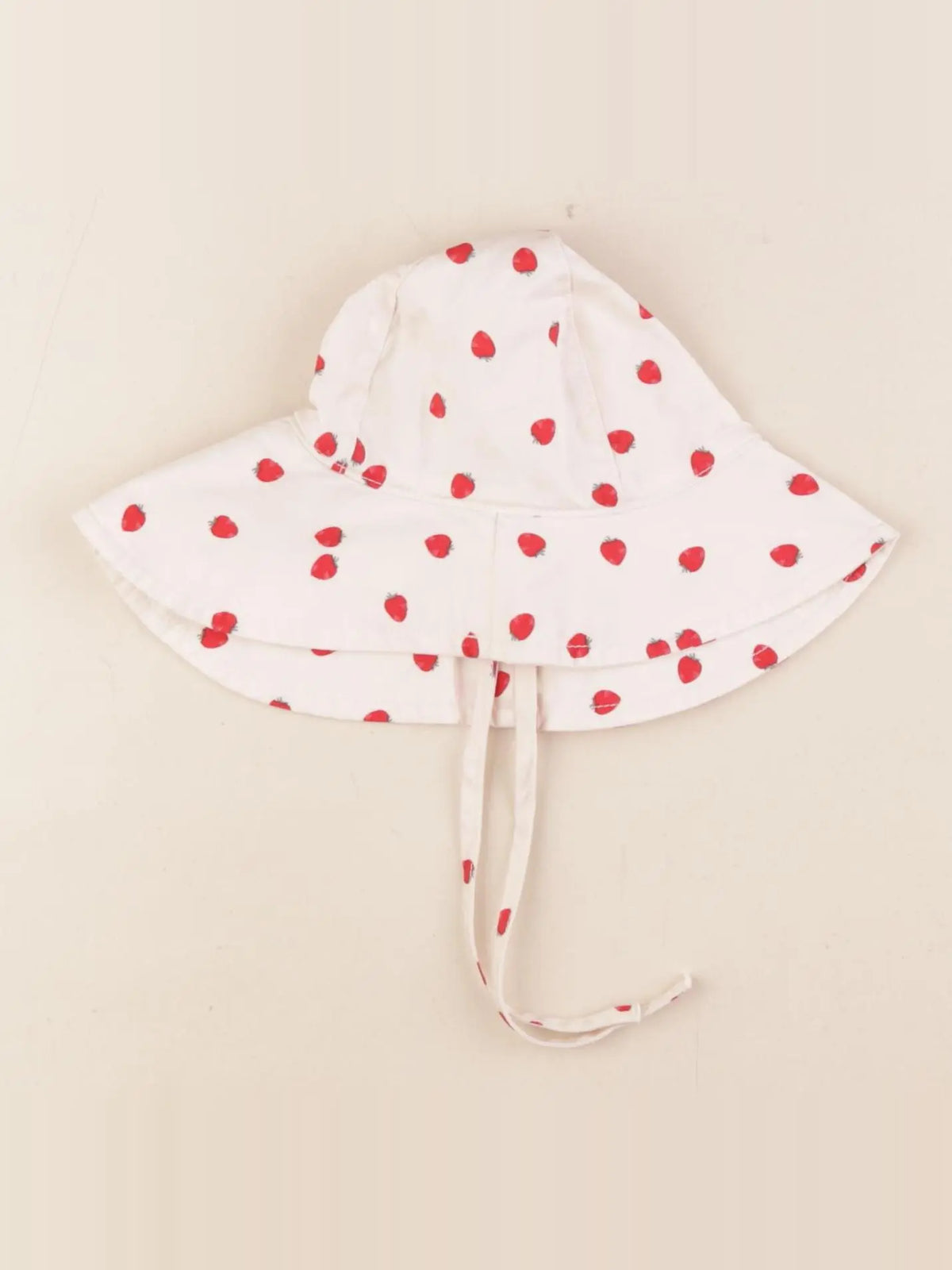 H&M - chapeau beige, rouge - 2/6 mois