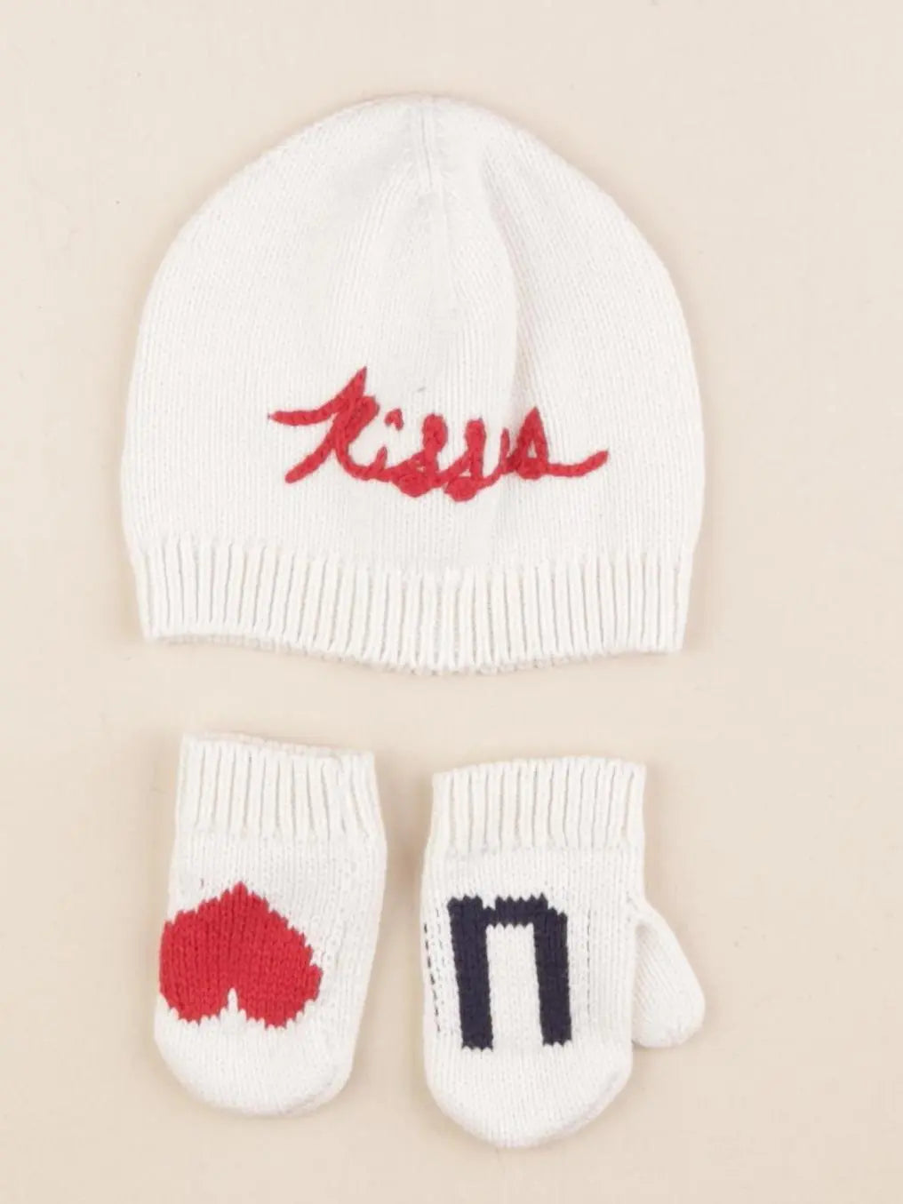 GAP - ensemble bonnet/moufles beige - 6/12 mois