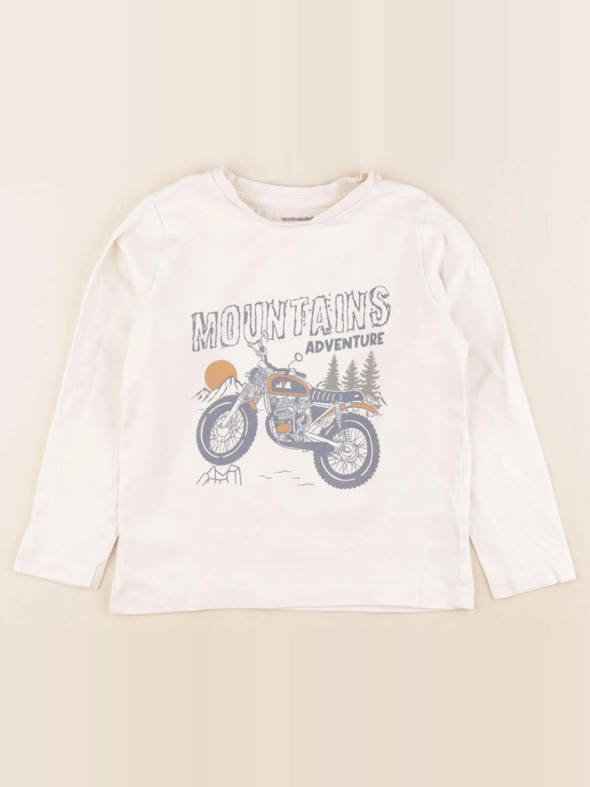 Vertbaudet - tee-shirt beige - 5 ans
