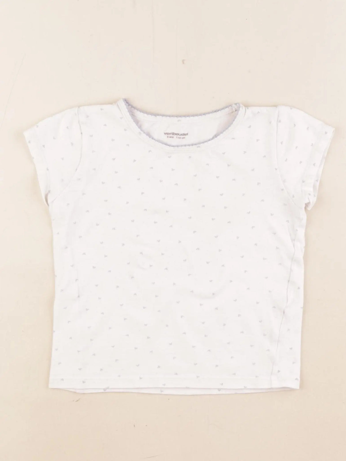 Vertbaudet - maillot de corps blanc, bleu - 5 ans