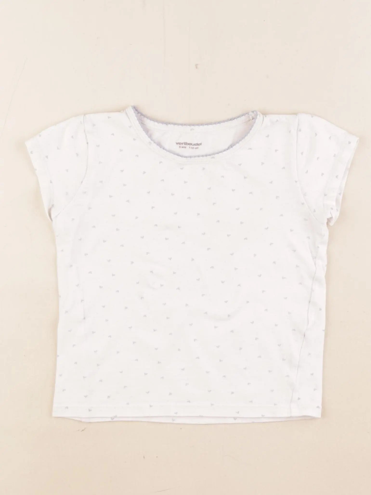 Vertbaudet - maillot de corps blanc, bleu - 5 ans