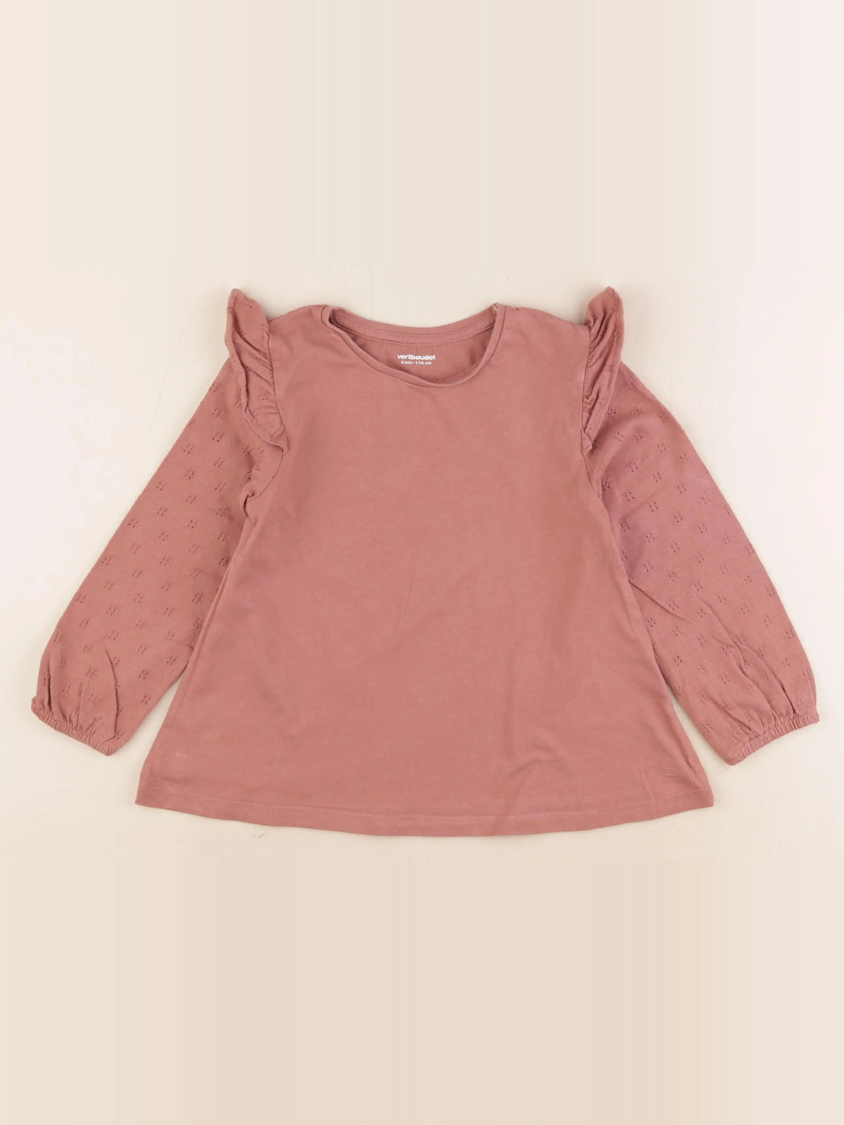 Vertbaudet - tee-shirt marron - 6 ans