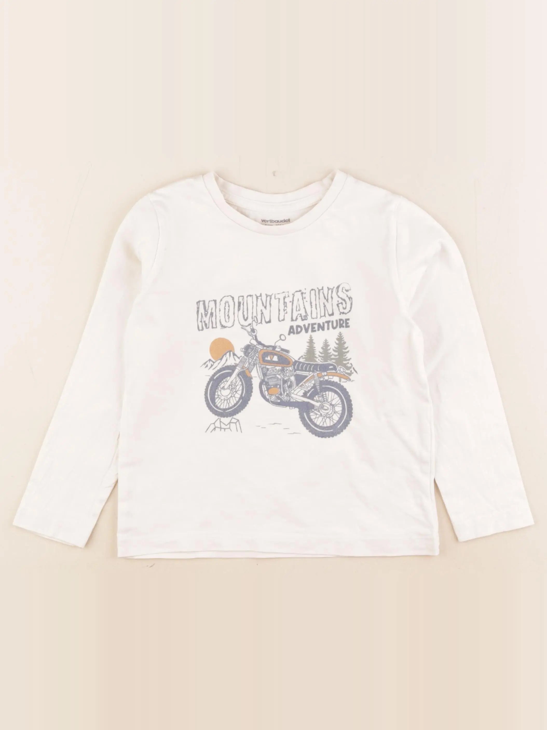 Vertbaudet - tee-shirt beige - 4 ans