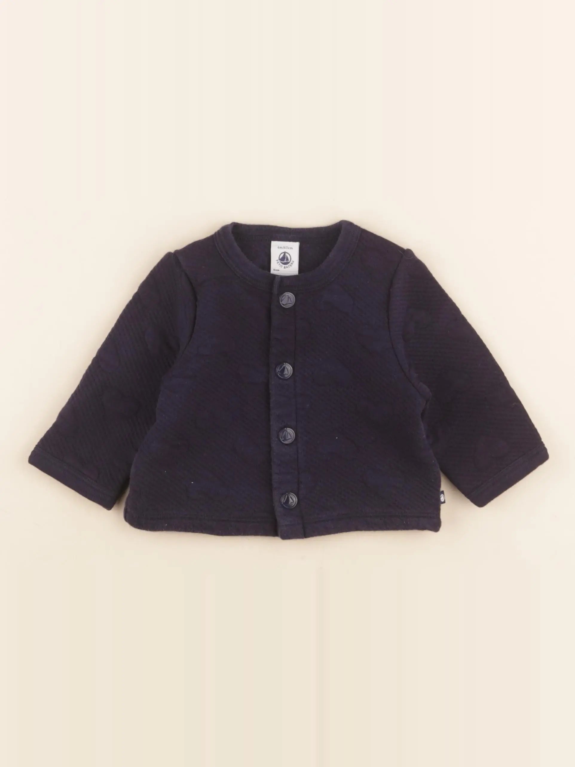 Petit Bateau - sweat bleu - 6 mois