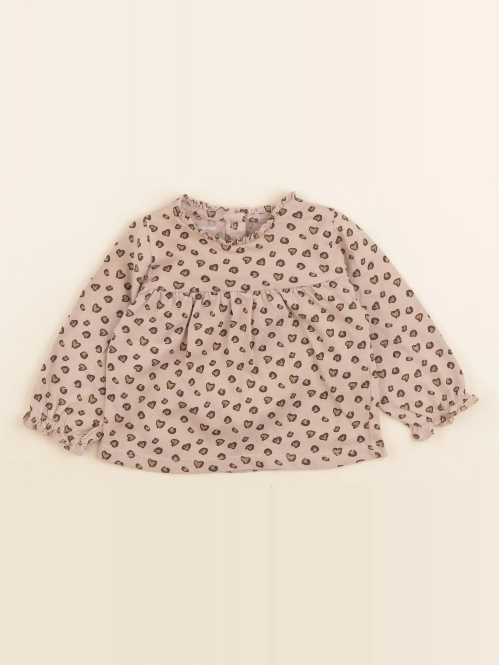 Vertbaudet - tee-shirt marron - 6 mois