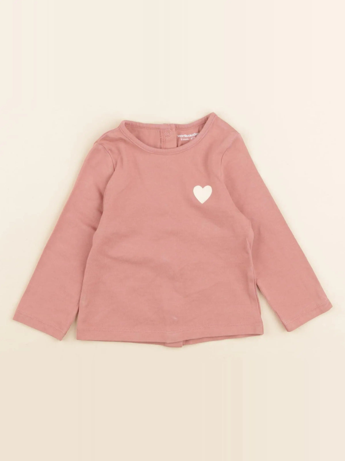 Vertbaudet - tee-shirt rose - 6 mois