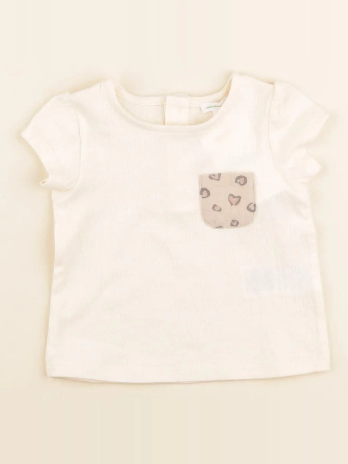 Vertbaudet - tee-shirt beige - 6 mois