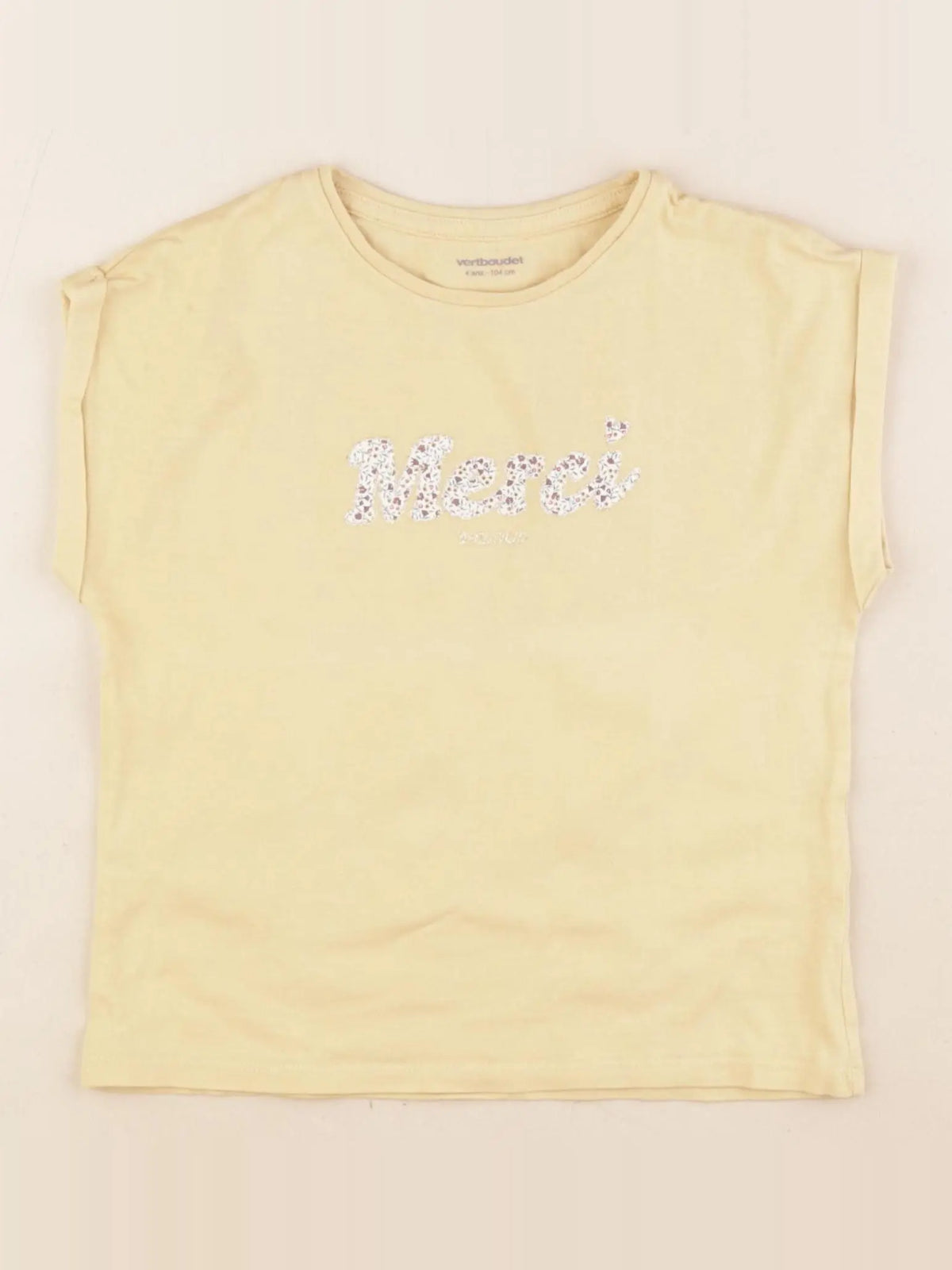 Vertbaudet - tee-shirt jaune - 4 ans