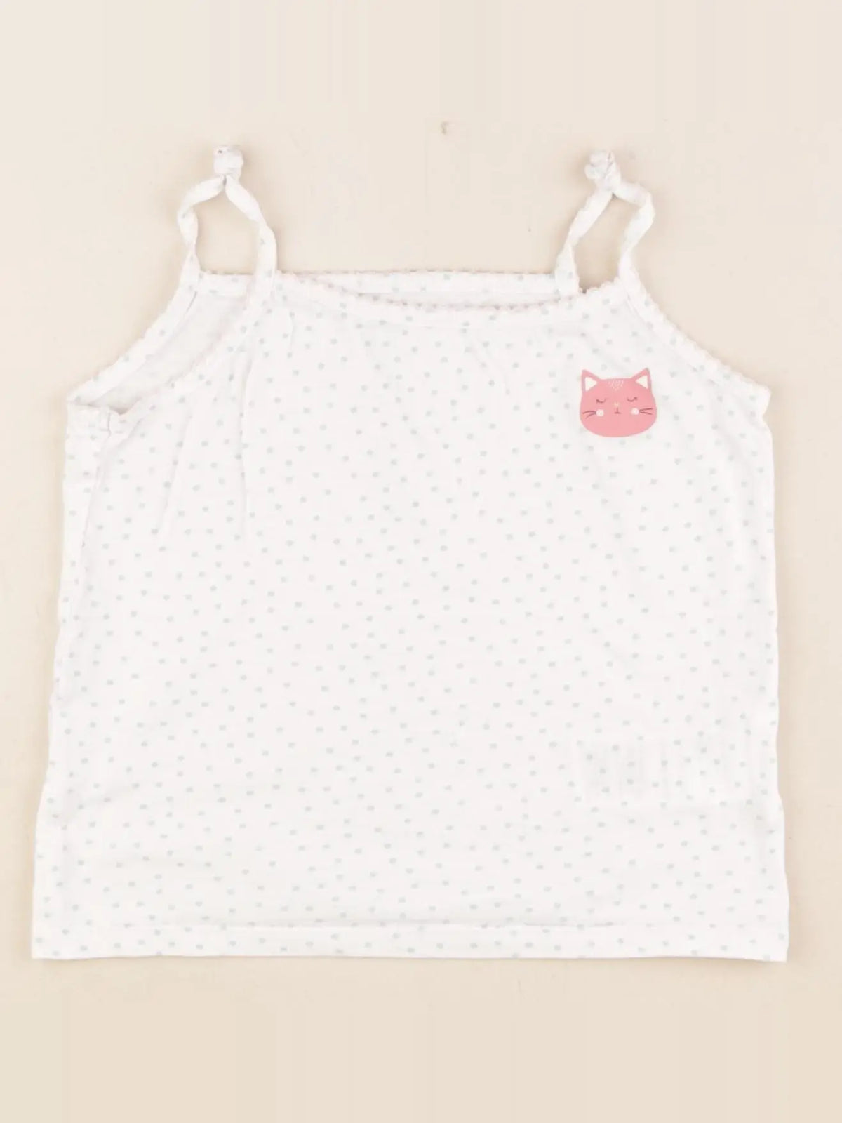 Vertbaudet - maillot de corps blanc, vert - 5 ans