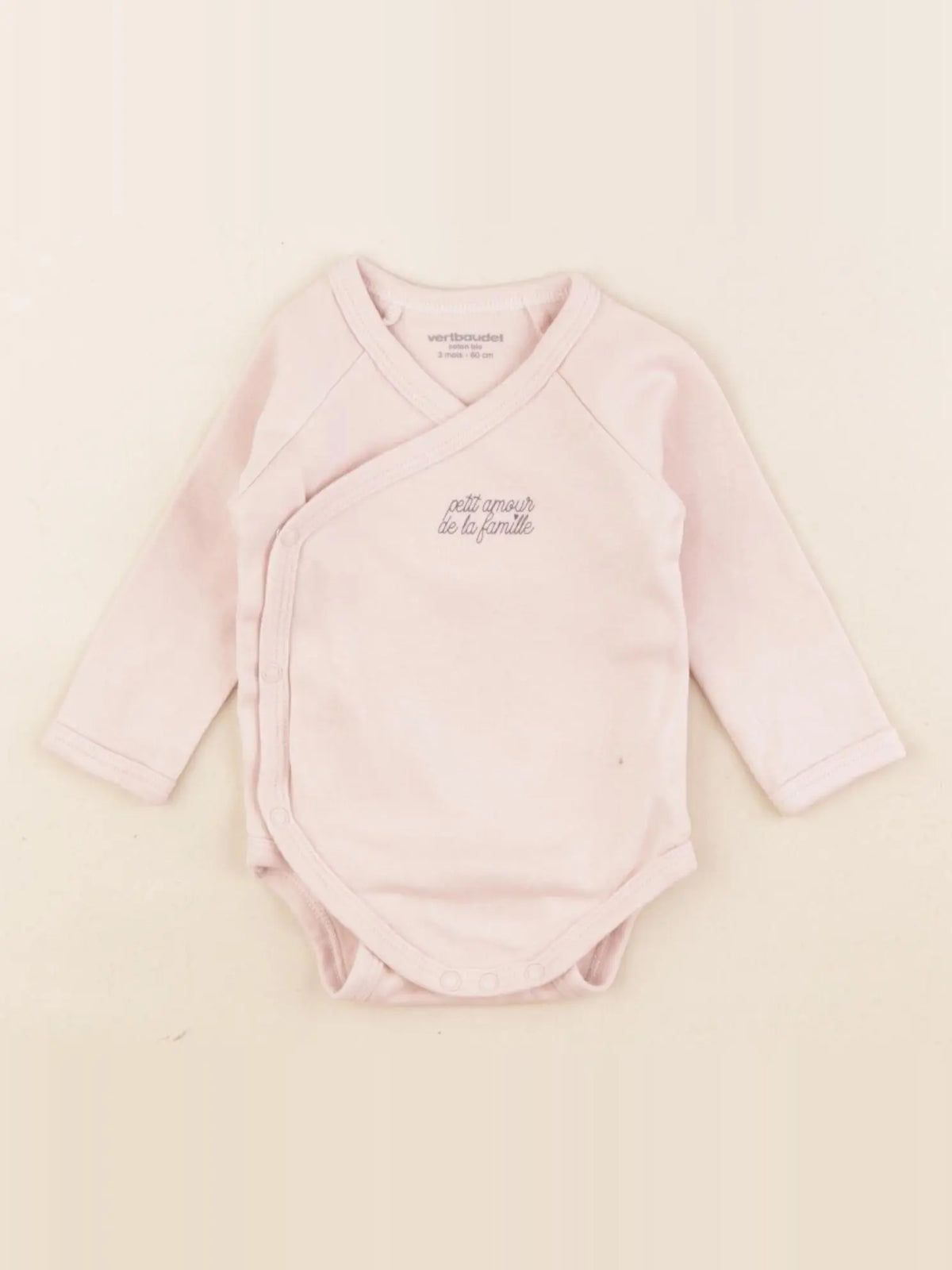 Vertbaudet - body rose - 3 mois