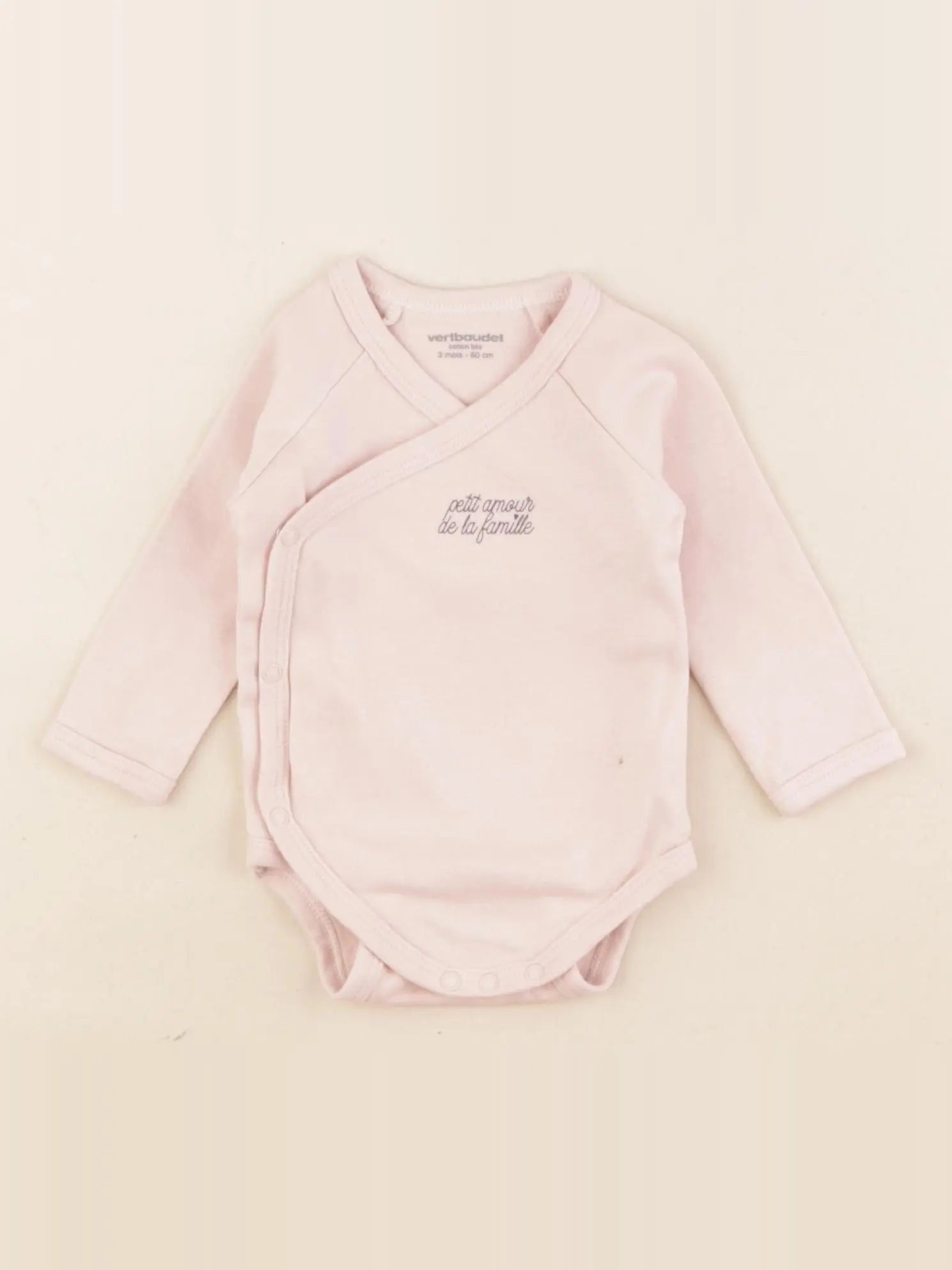 Vertbaudet - body rose - 3 mois