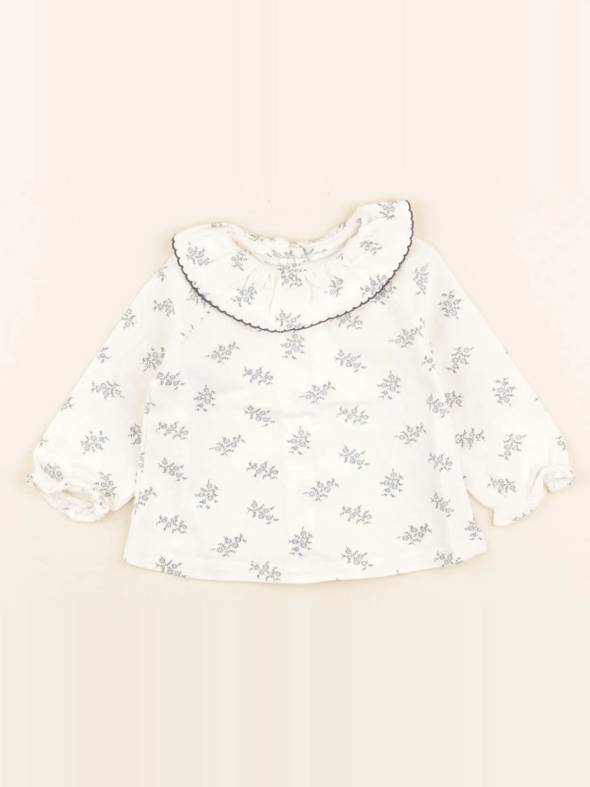 Cyrillus - tee-shirt beige, bleu - 6 mois