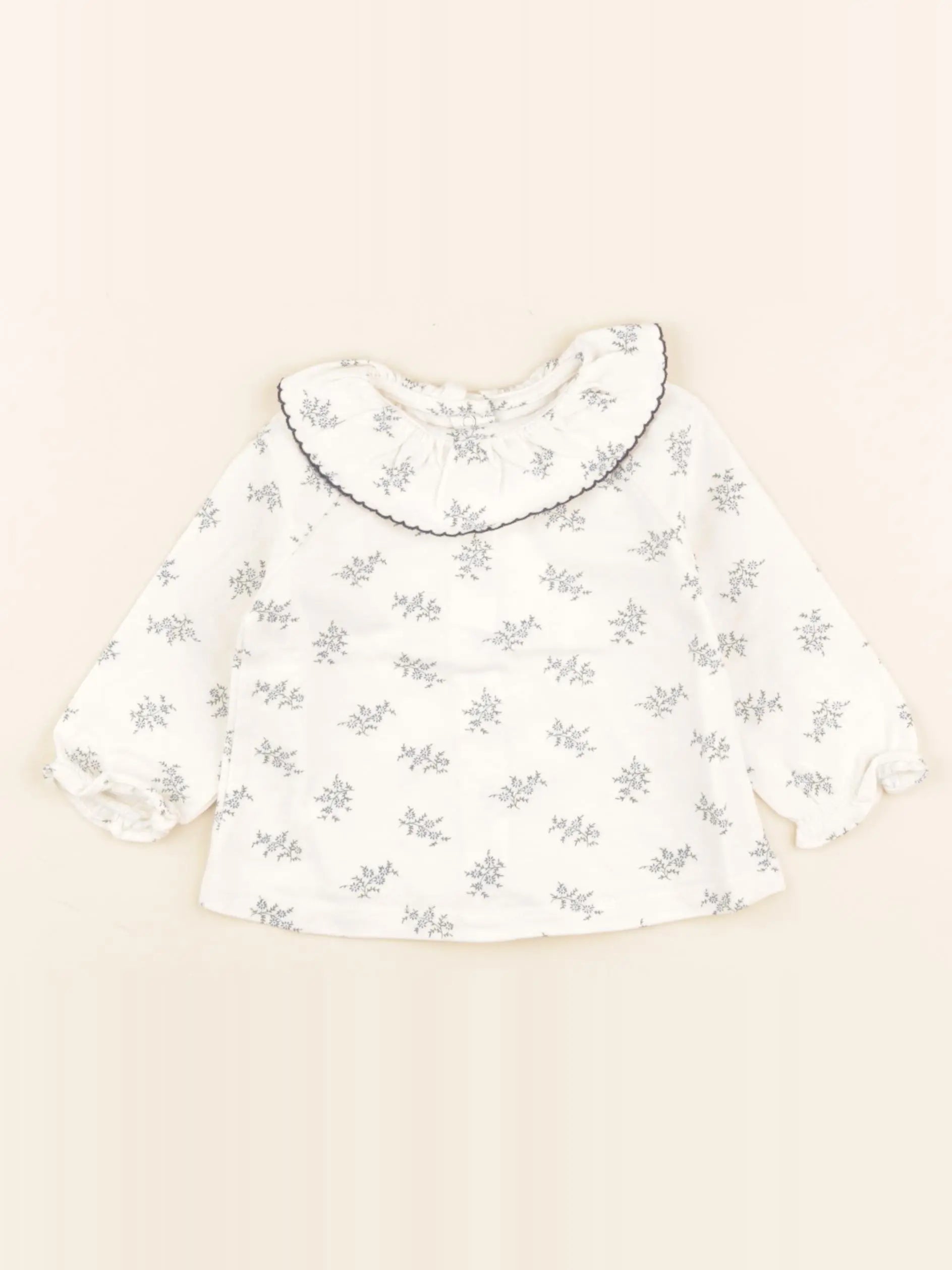 Cyrillus - tee-shirt beige, bleu - 6 mois